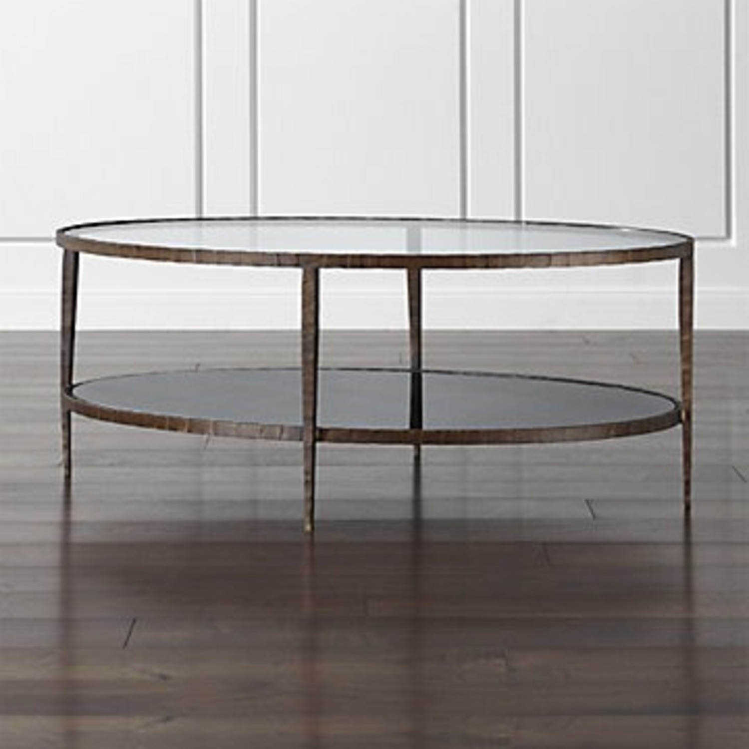Crate & Barrel Clairemont 48" Oval Coffee Table - image-1