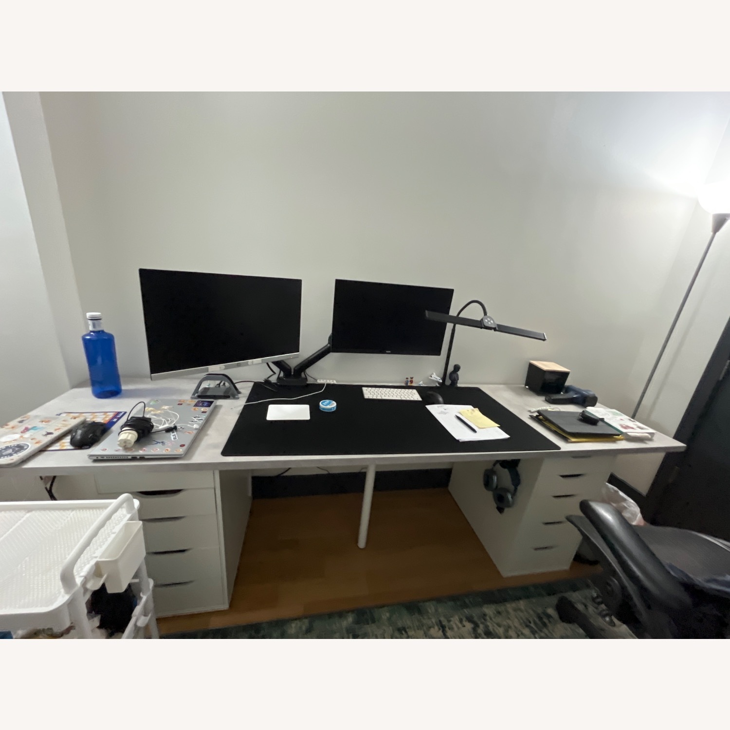 98*24 Custom Desk with Drawers - image-1