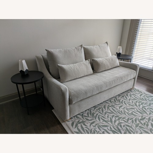 Used Mantle Furniture Ruby Loveseat in Grey Velvet for sale on AptDeco