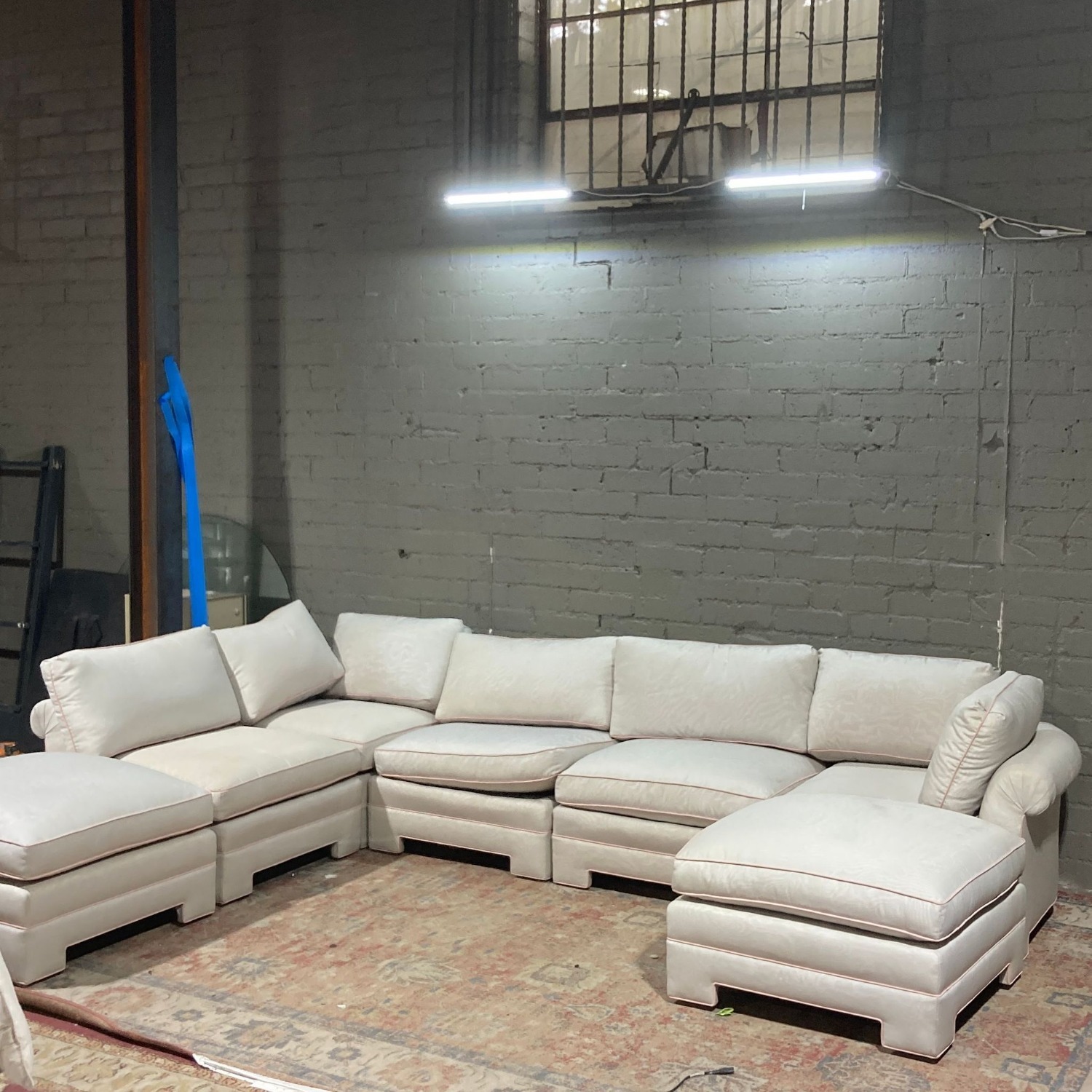 Henredon Five-Piece Sectional with Two Rolling - image-1