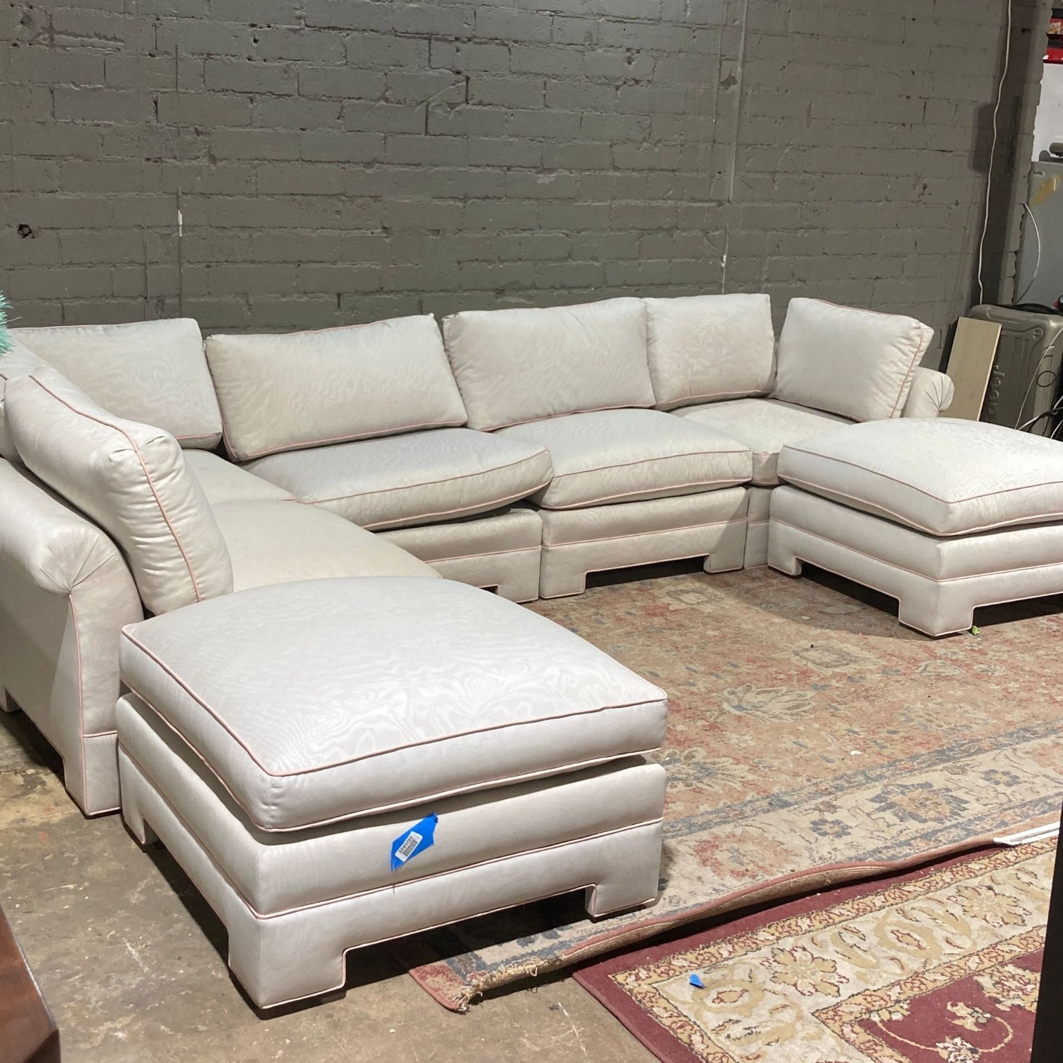 Henredon Five-Piece Sectional with Two Rolling - image-3