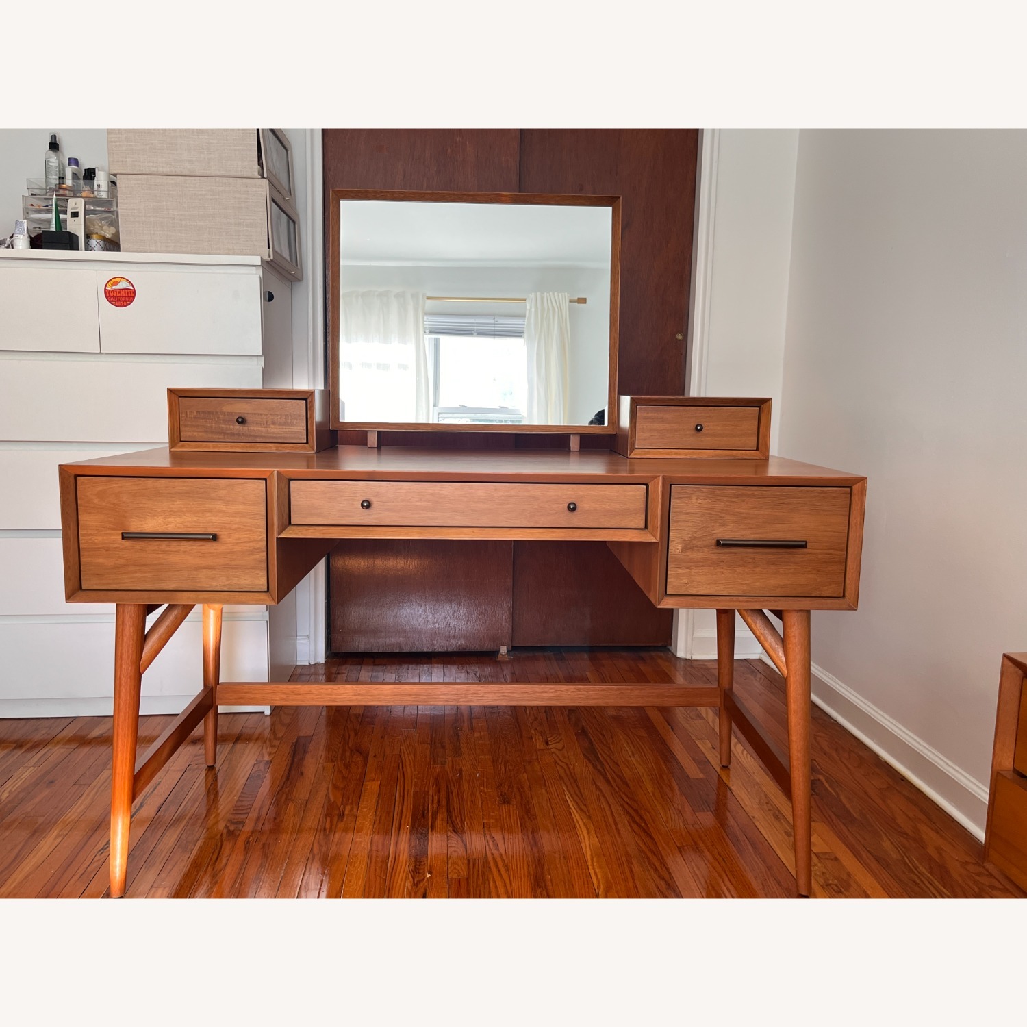 West Elm Mid Century Vanity Desk Set (52”) - image-3