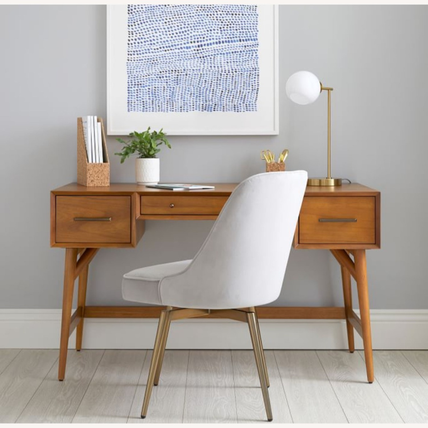 West Elm Mid Century Vanity Desk Set (52”) - image-12