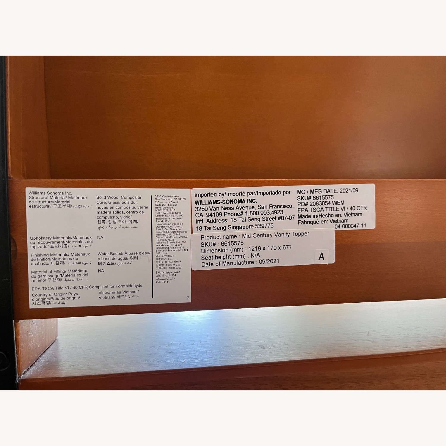 West Elm Mid Century Vanity Desk Set (52”) - image-8