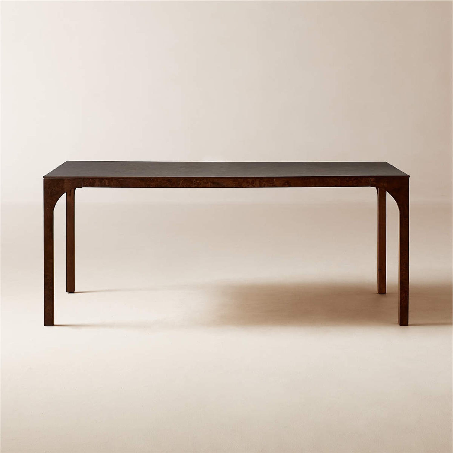 CB2 Aqua Virgo 72" Rectangular Dark Burl Wood Dining Table - image-4