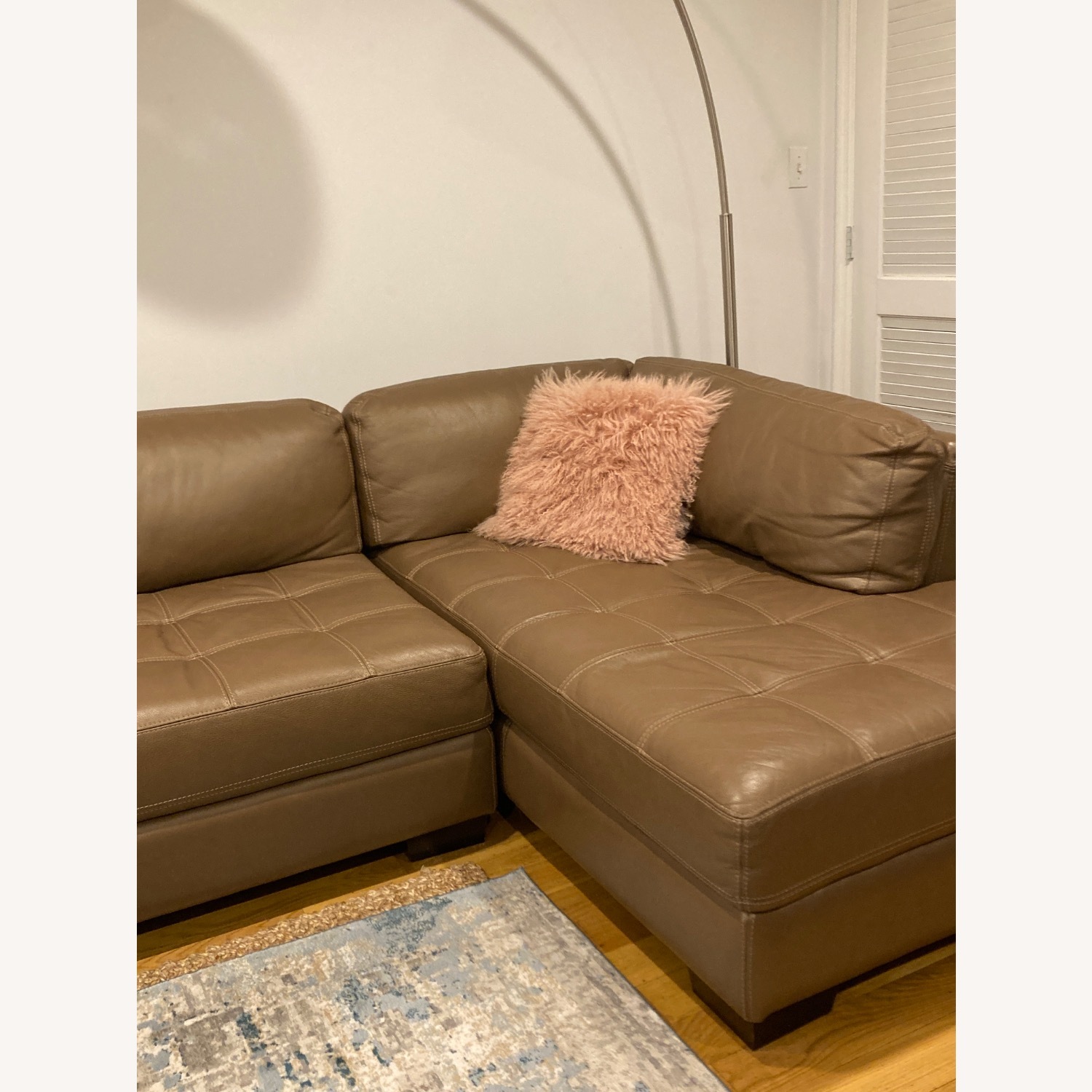 Bloomingdale’s Becker Italian Leather Taupe sectional - image-5