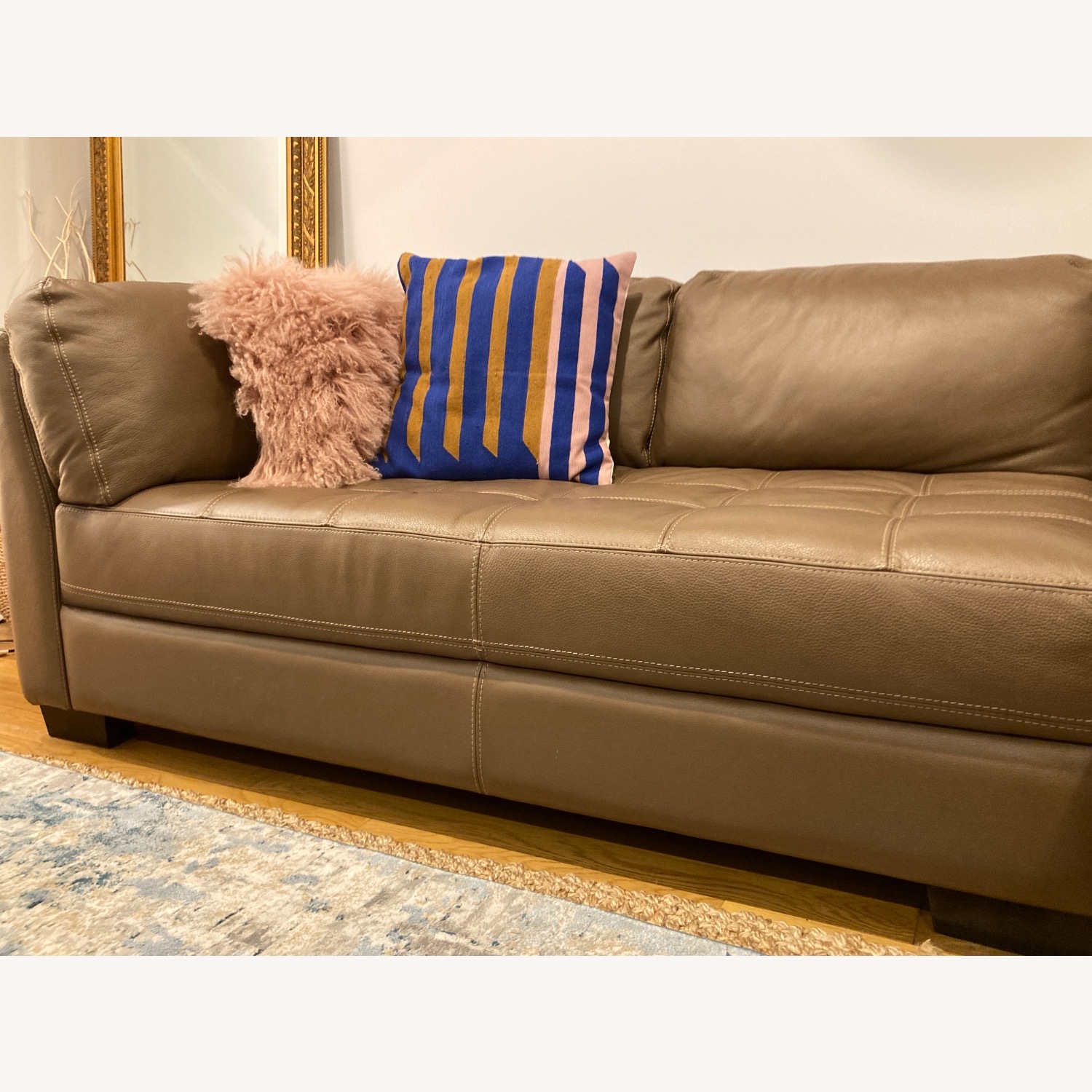 Bloomingdale’s Becker Italian Leather Taupe sectional - image-3