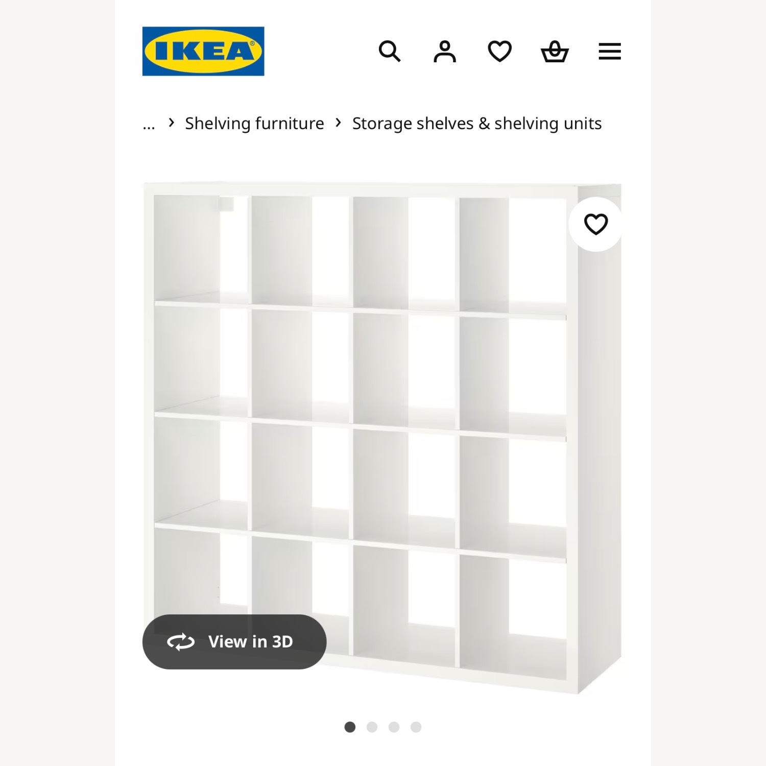 IKEA Kallax 4x4 White Shelving Unit - image-3