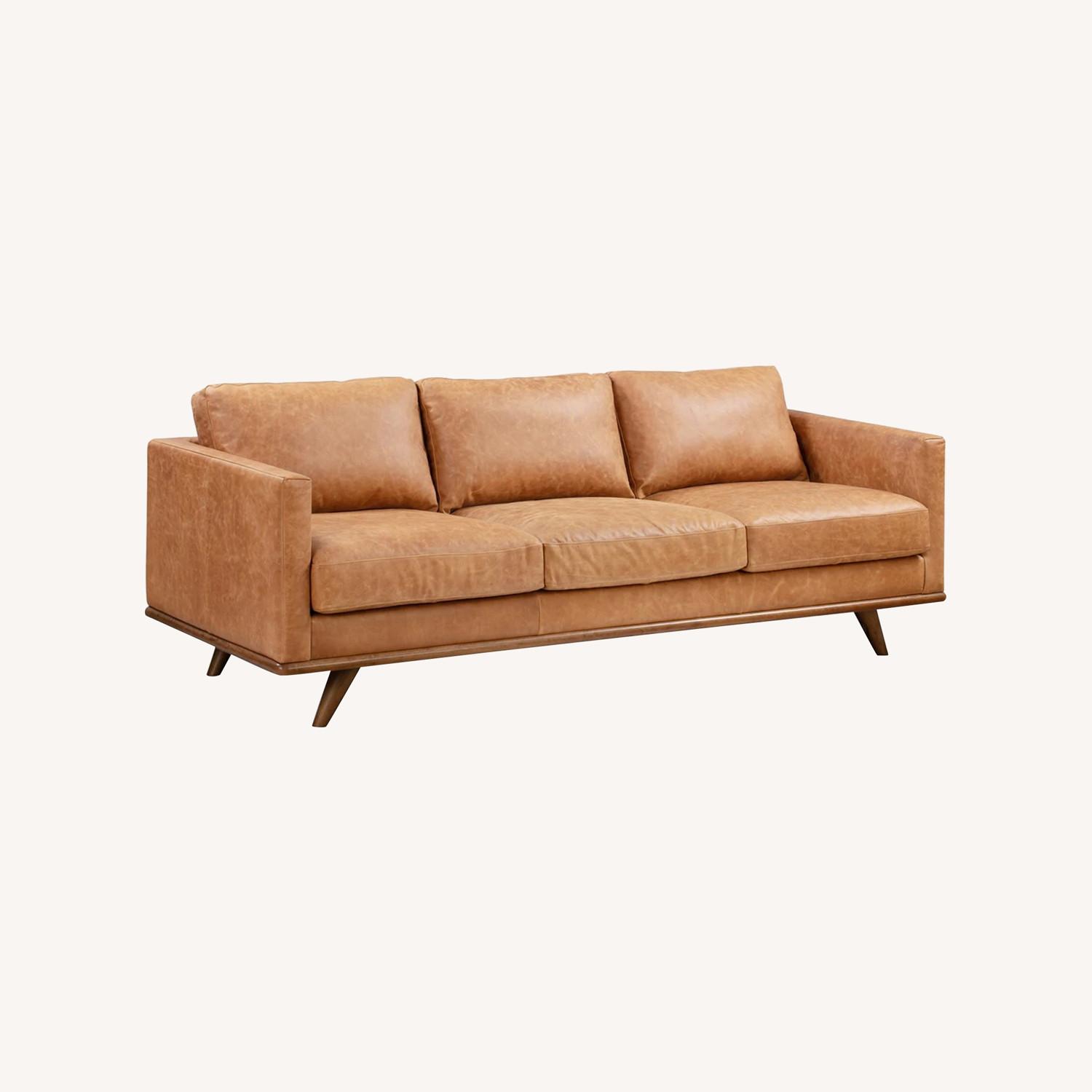 Poly & Bark Nolita Sofa Cognac Tan Leather - image-0