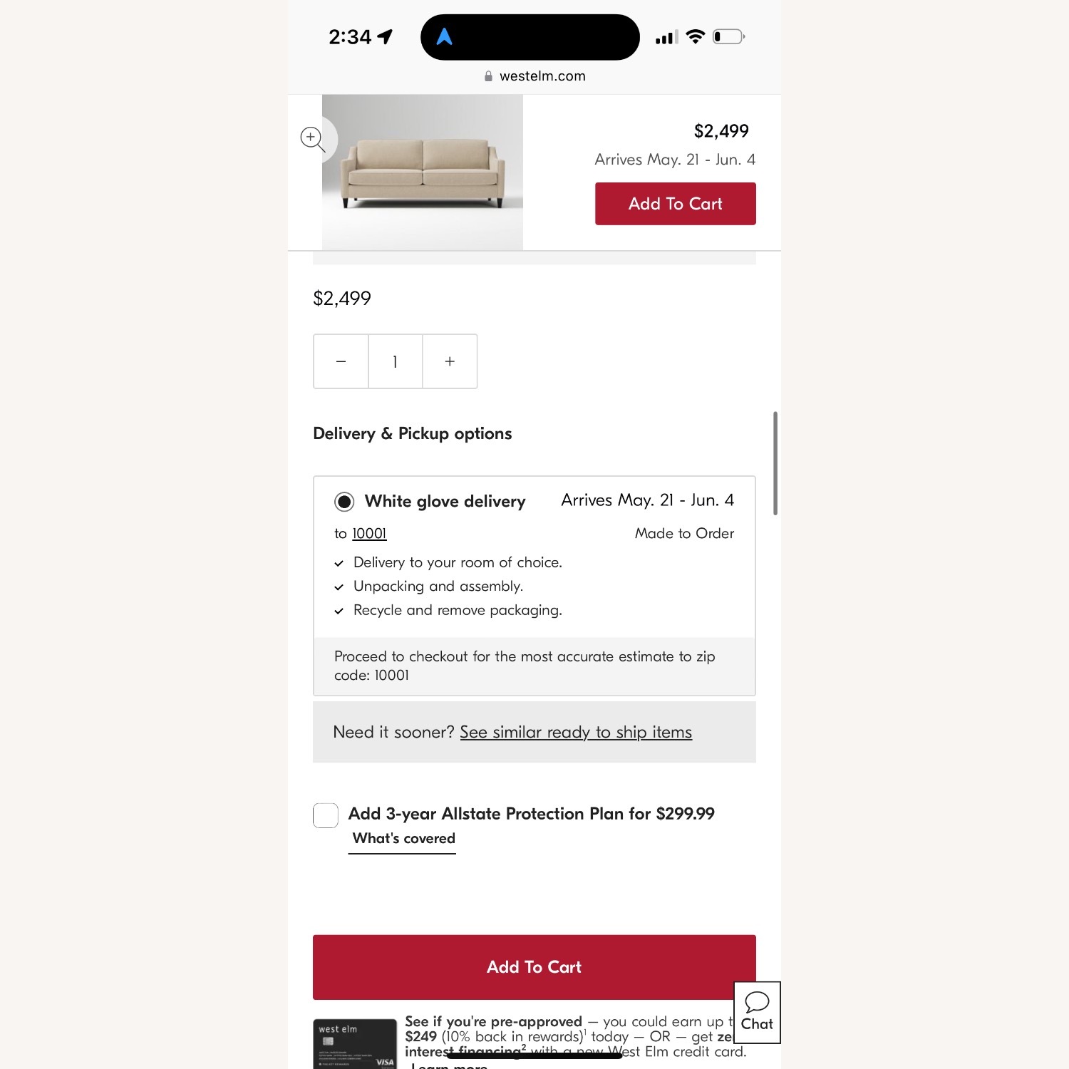 West Elm Paidge Sleeper Sofa (81") - Color: Sand - image-6