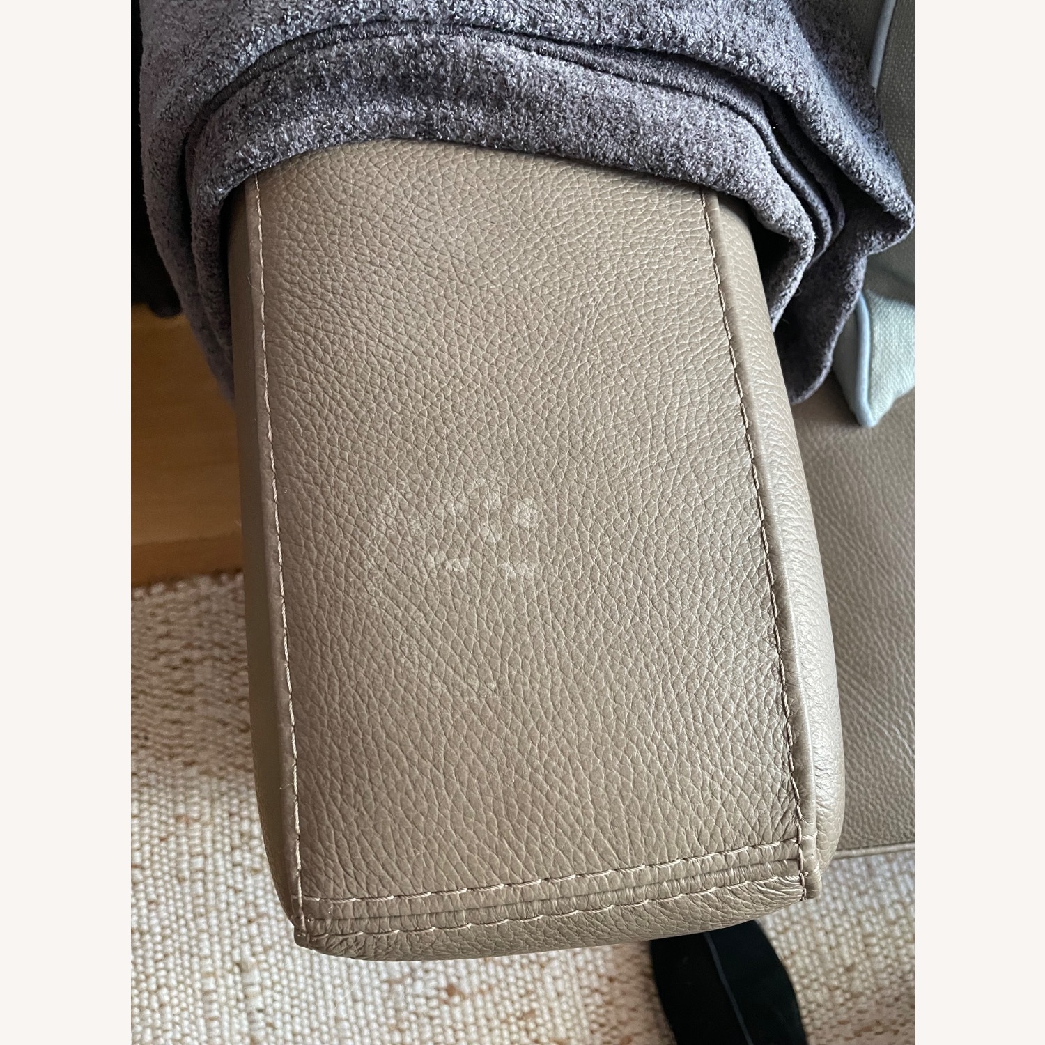 Macy's Leather 3-person Couch with Left Chaise - image-1