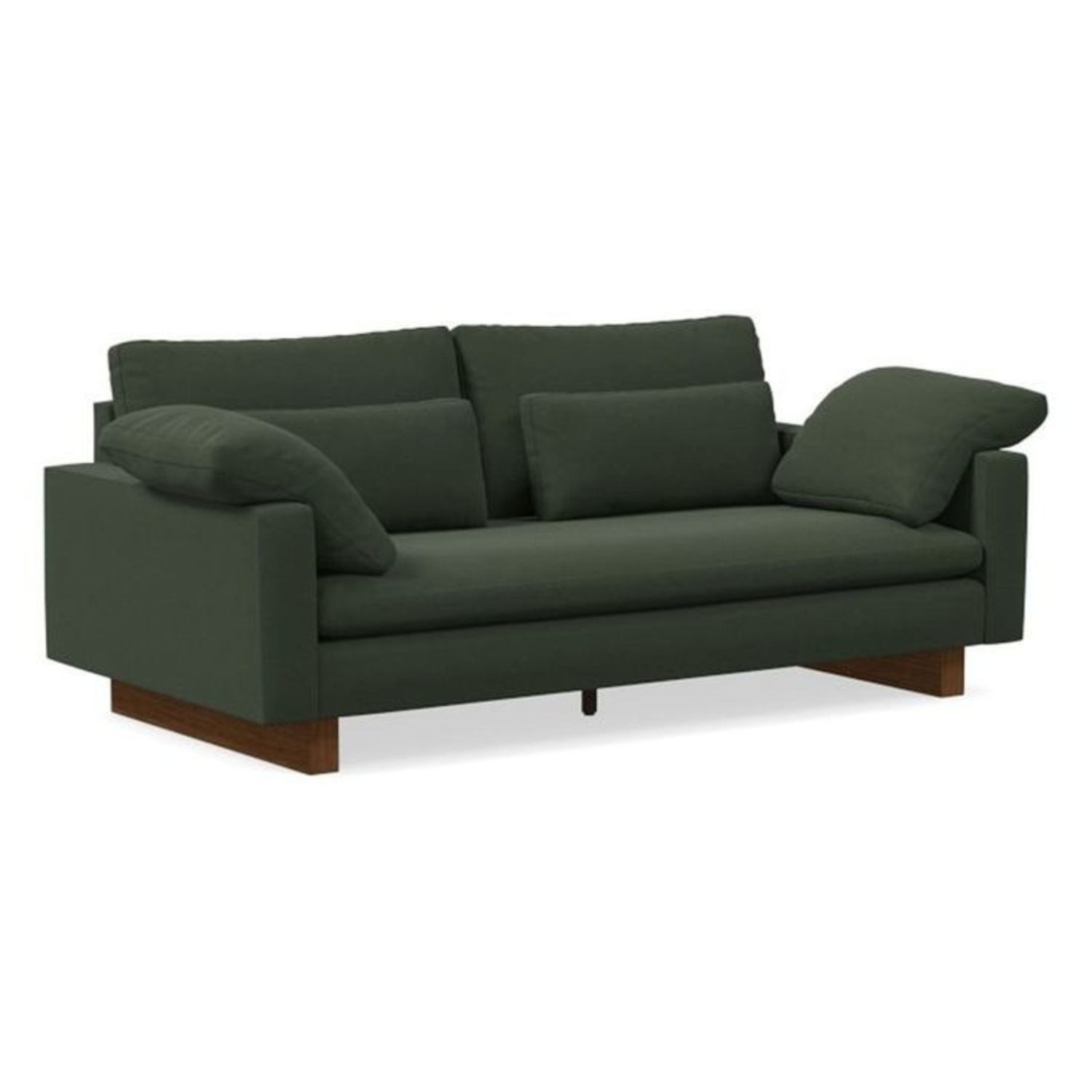 West Elm Harmony 92” Green Velvet Sofa - image-7