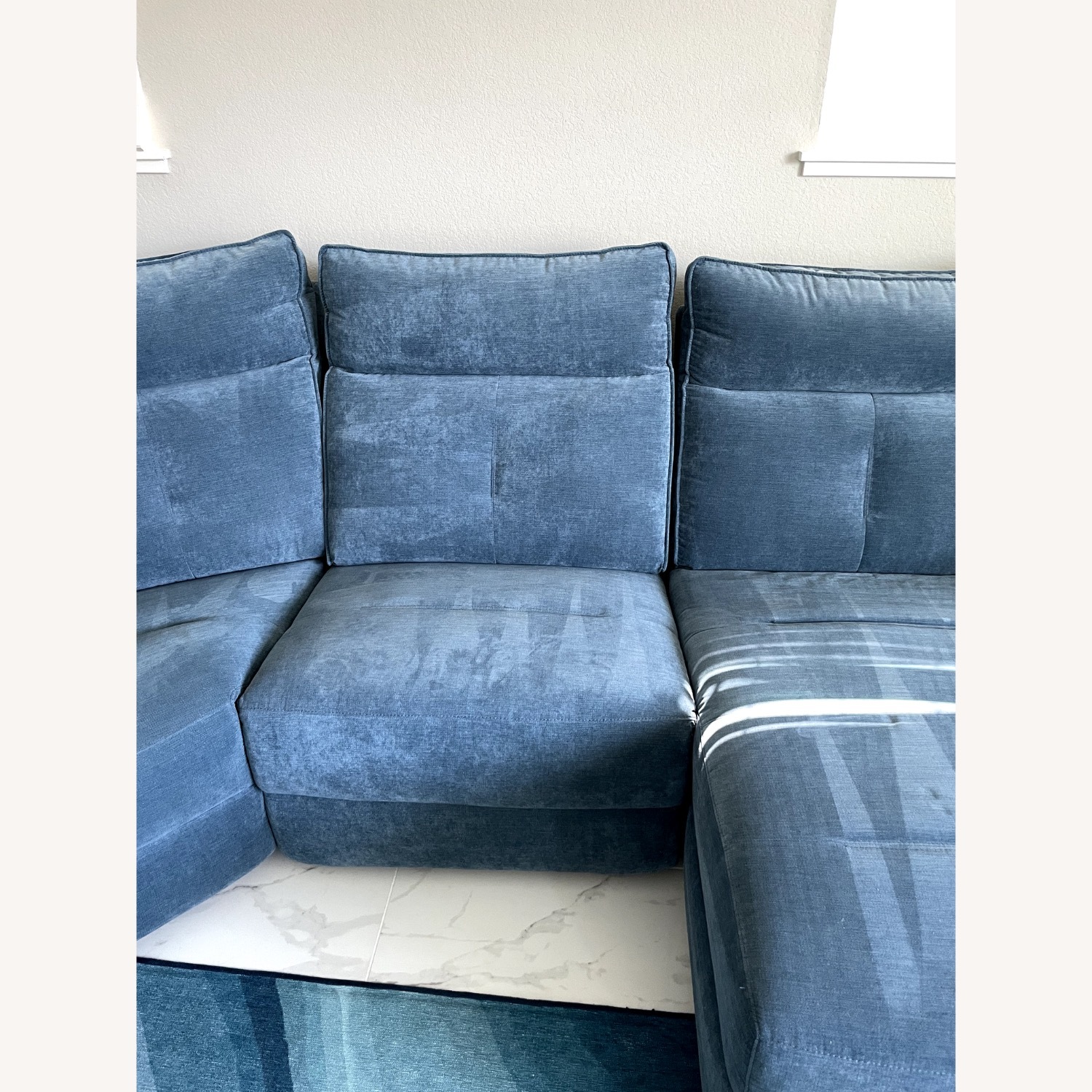 Living Spaces Pippa Blue Sectional Sofa - image-7