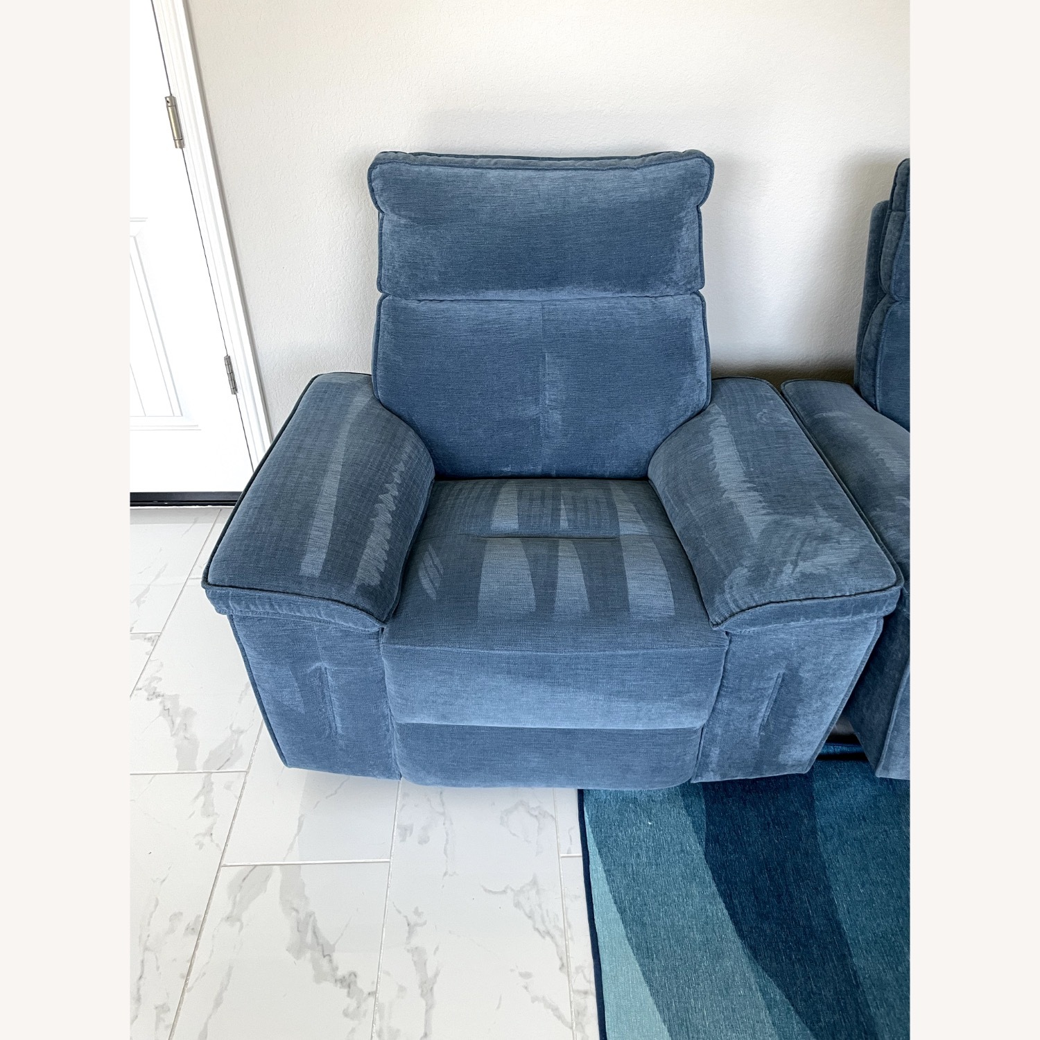 Living Spaces Pippa Blue Sectional Sofa - image-3