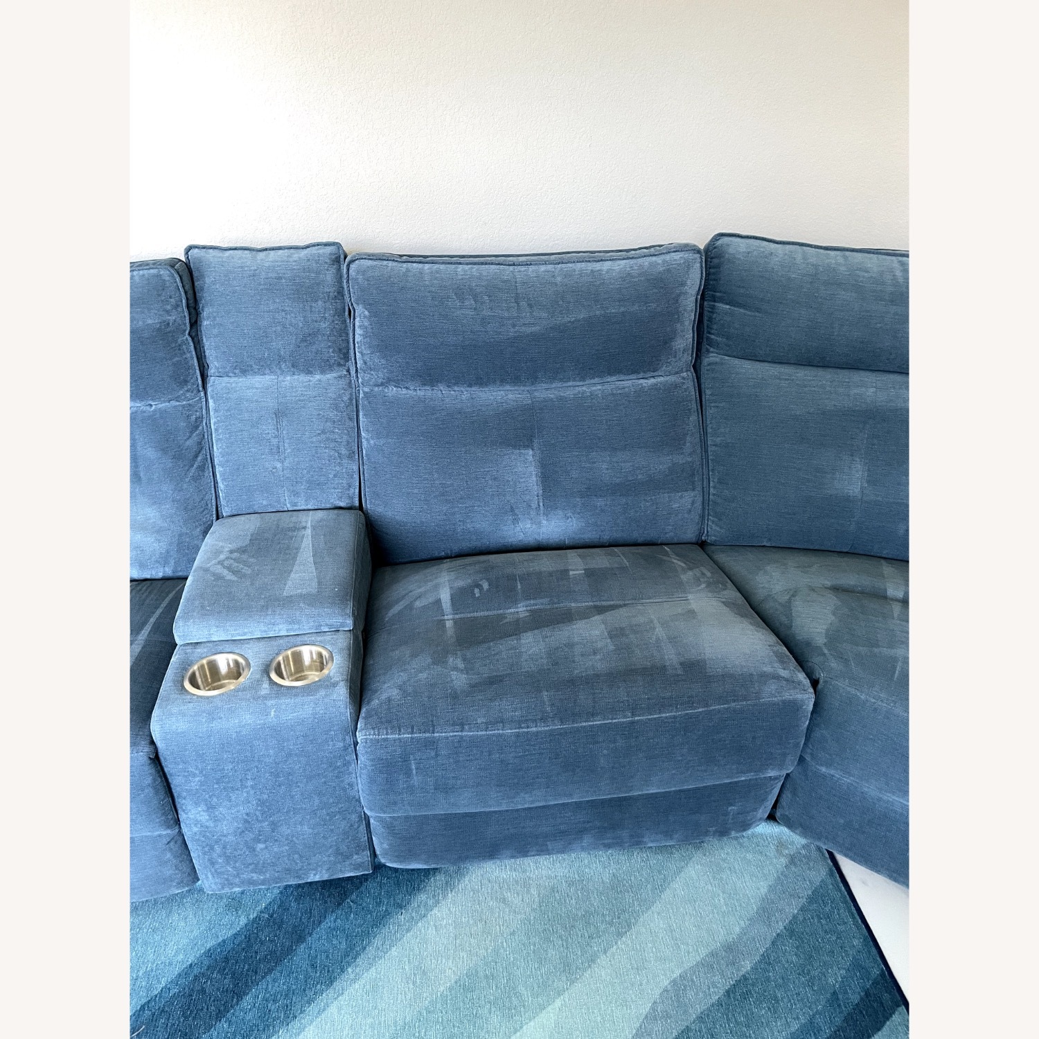 Living Spaces Pippa Blue Sectional Sofa - image-5