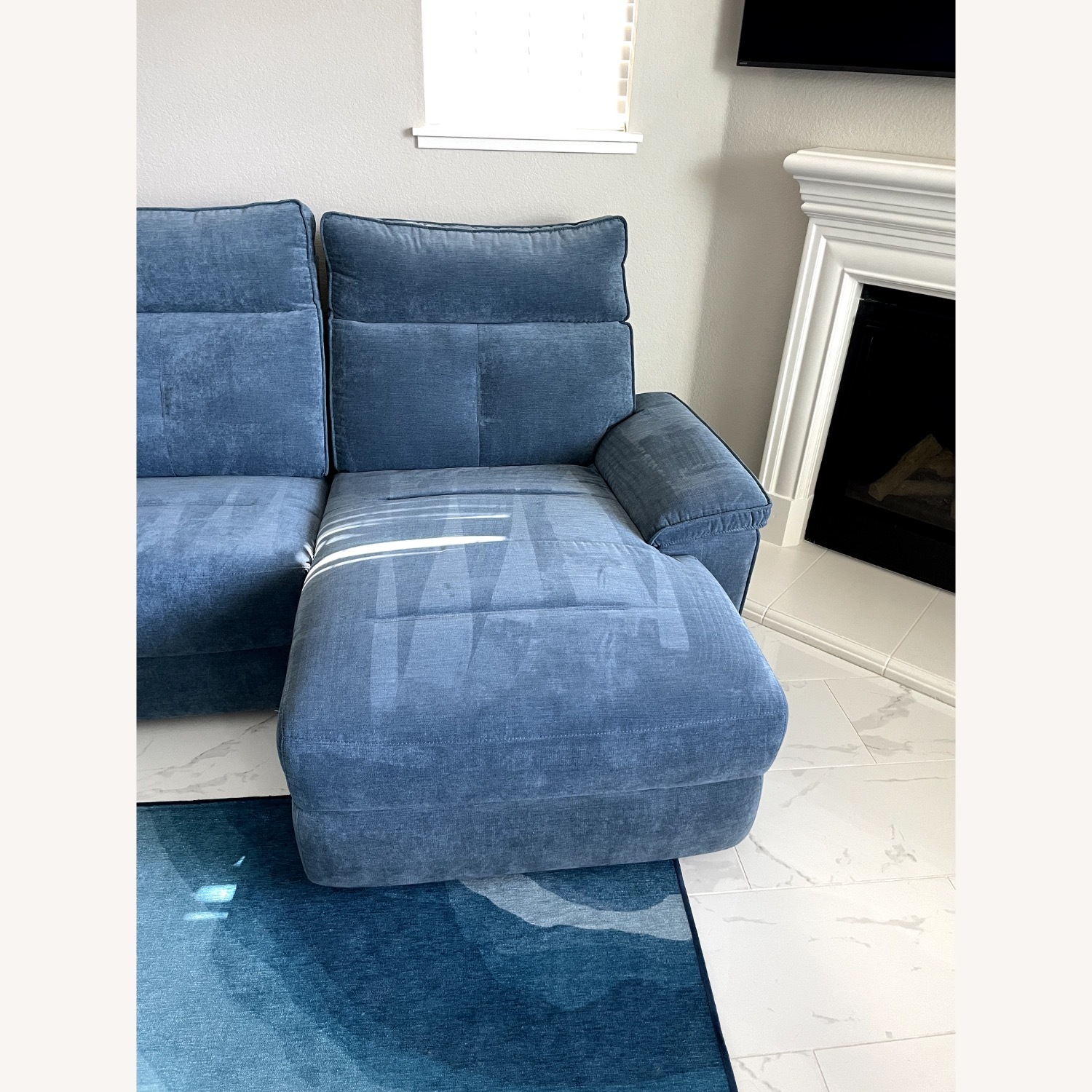 Living Spaces Pippa Blue Sectional Sofa - image-8