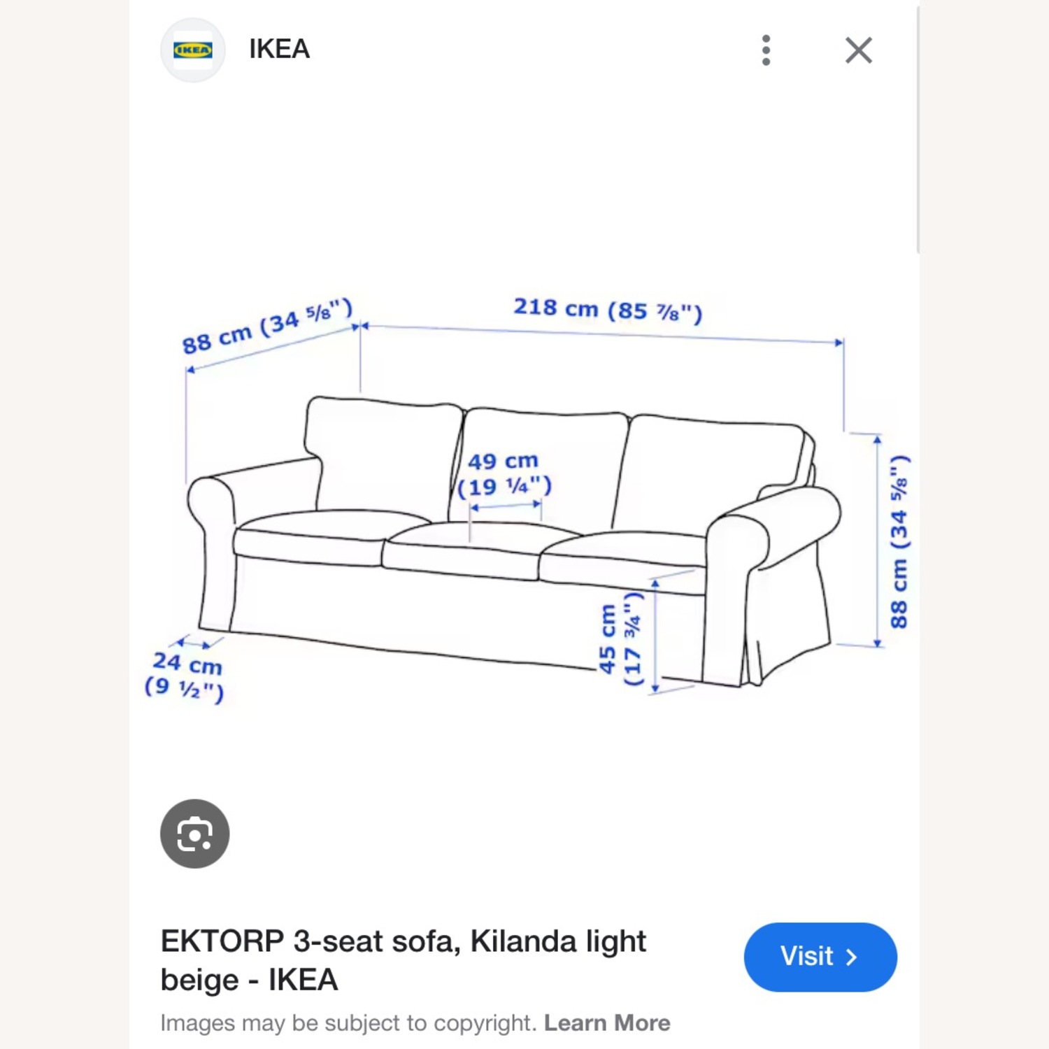 IKEA Ektorp Sofa 3 Seat - image-5