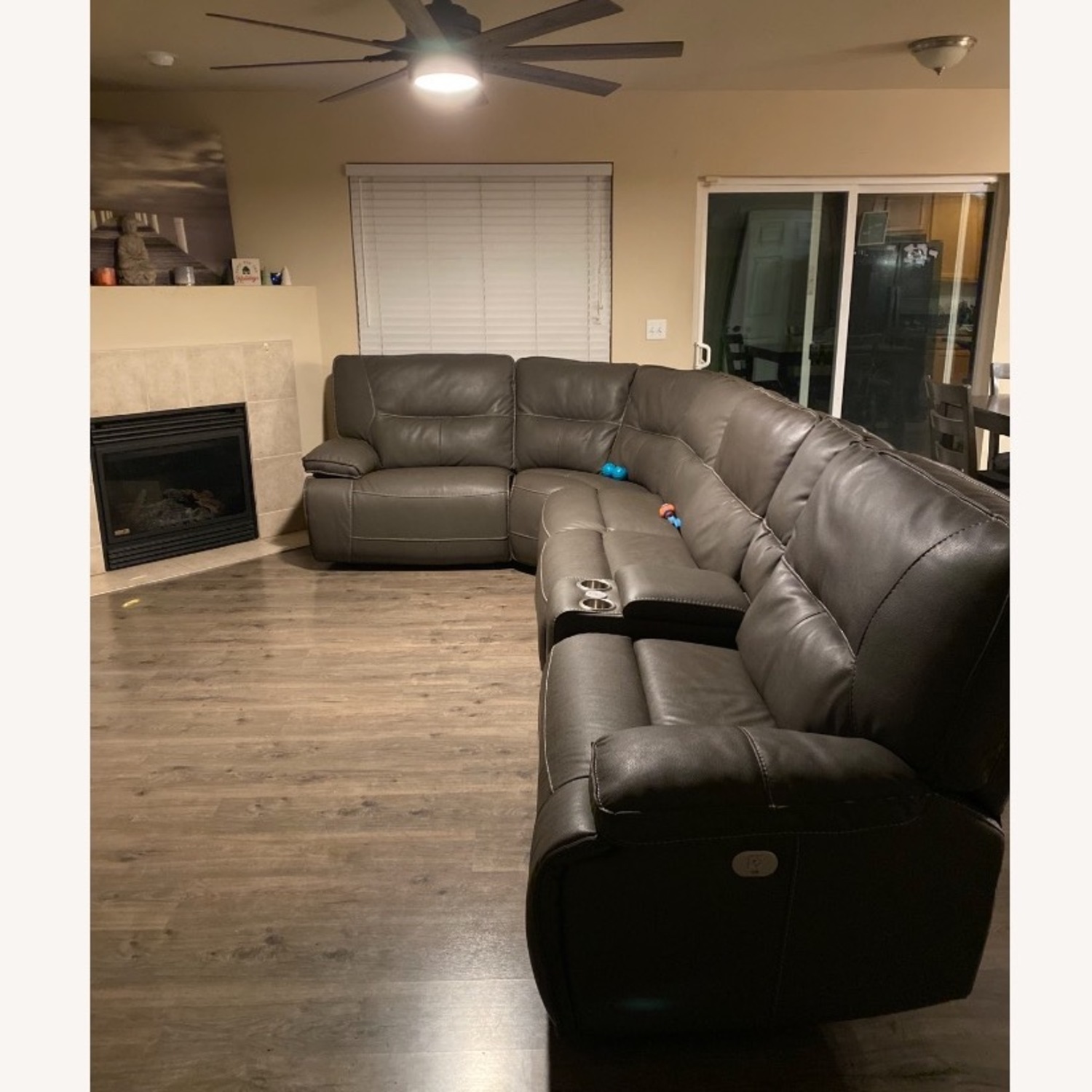 Leather Electric Manual 6 Piece Recliner Couch - image-1