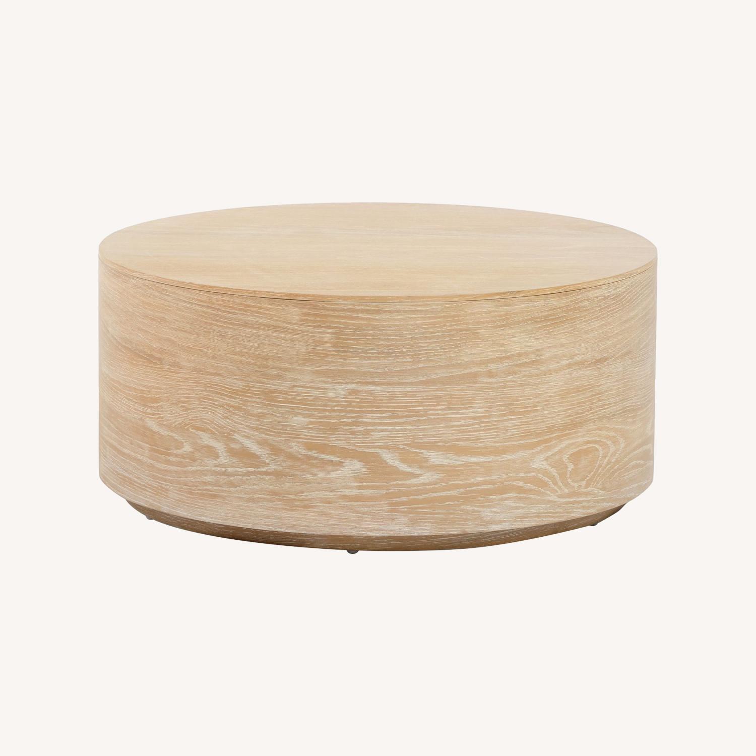 West Elm Volume Round Drum Coffee Table - Wood - image-0