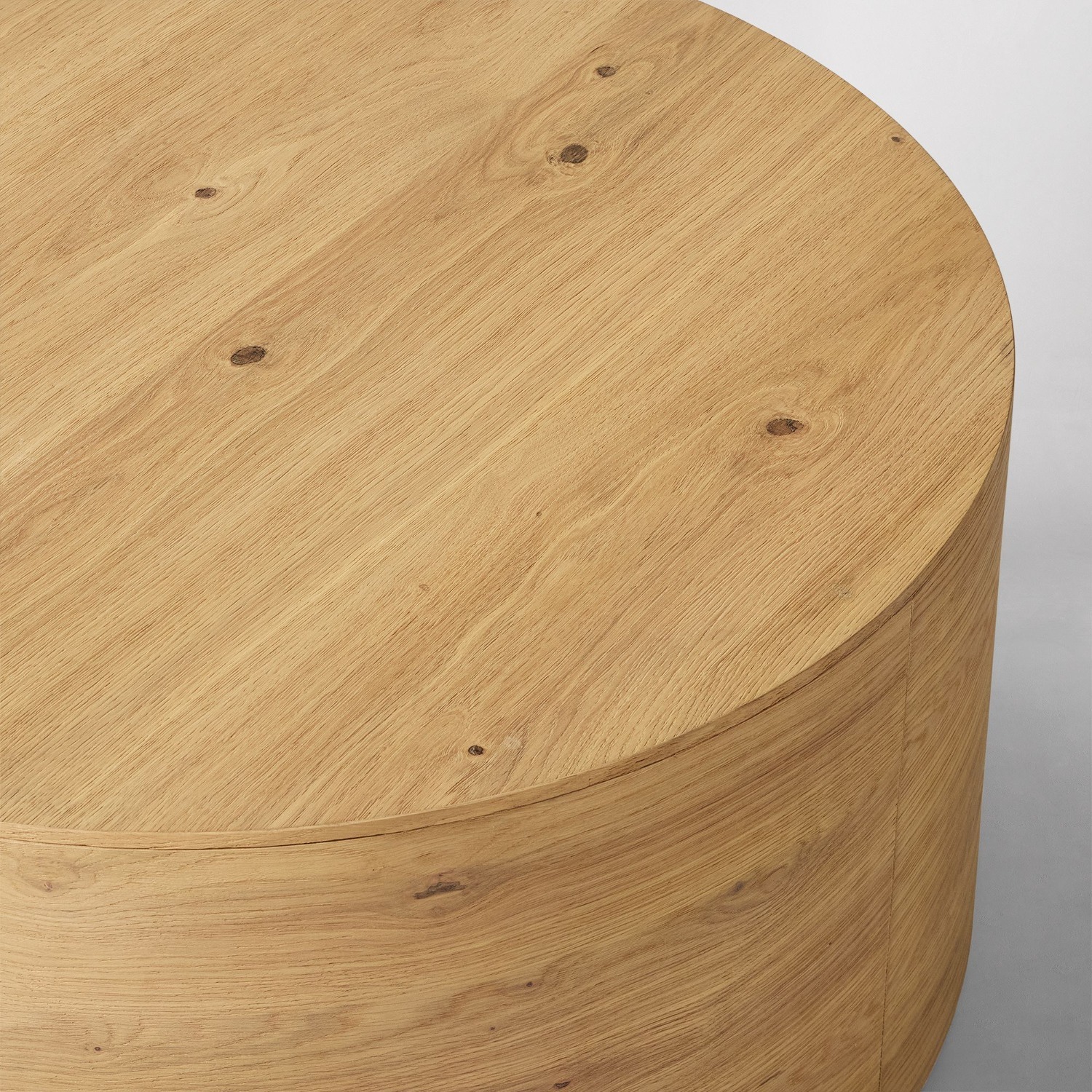 West Elm Volume Round Drum Coffee Table - Wood - image-2