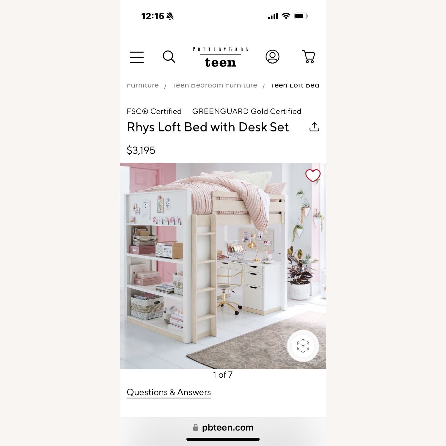 Pottery Barn Teen Full Rhys Loft bed - image-2