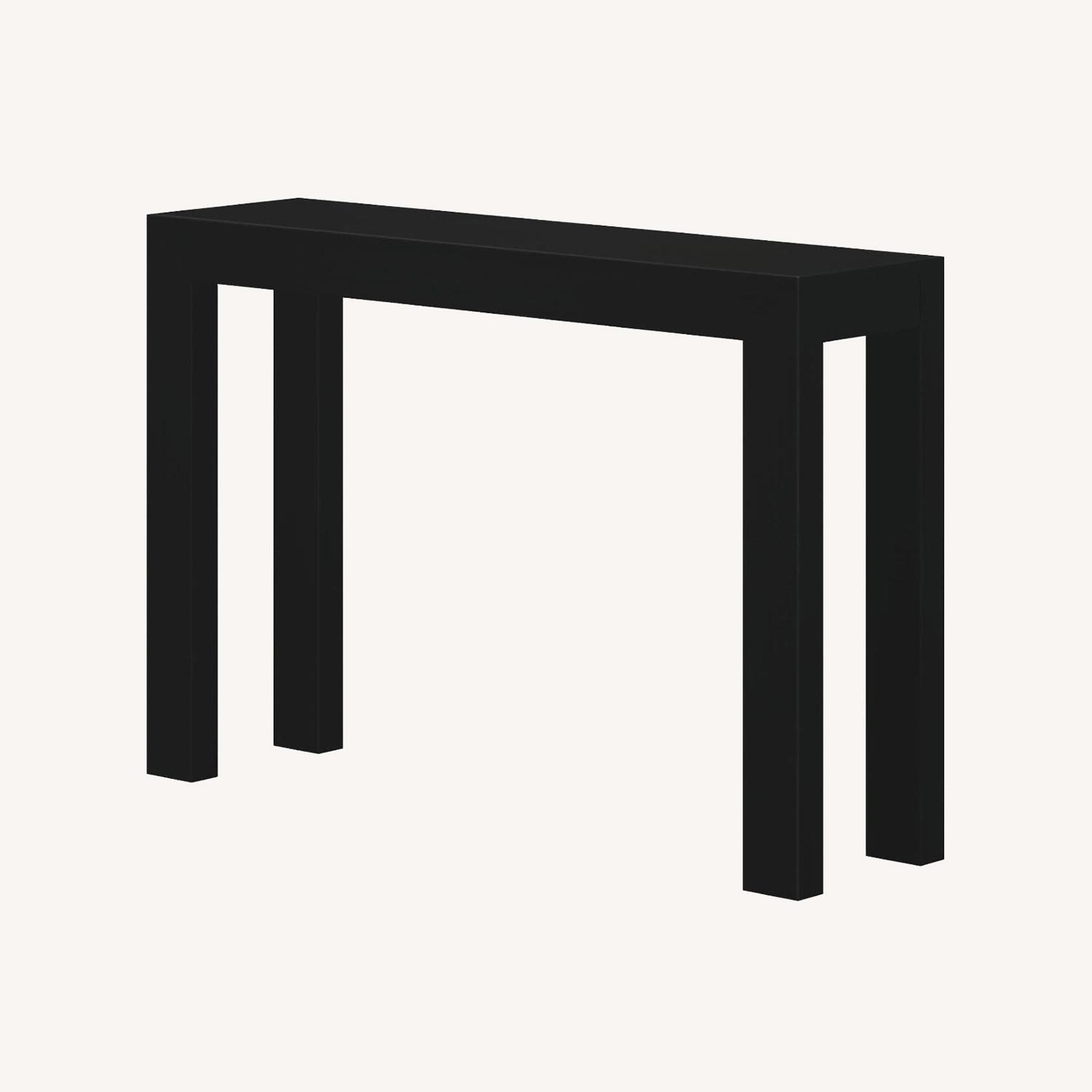 Mid Century Modern Black Wood Console Table - image-0