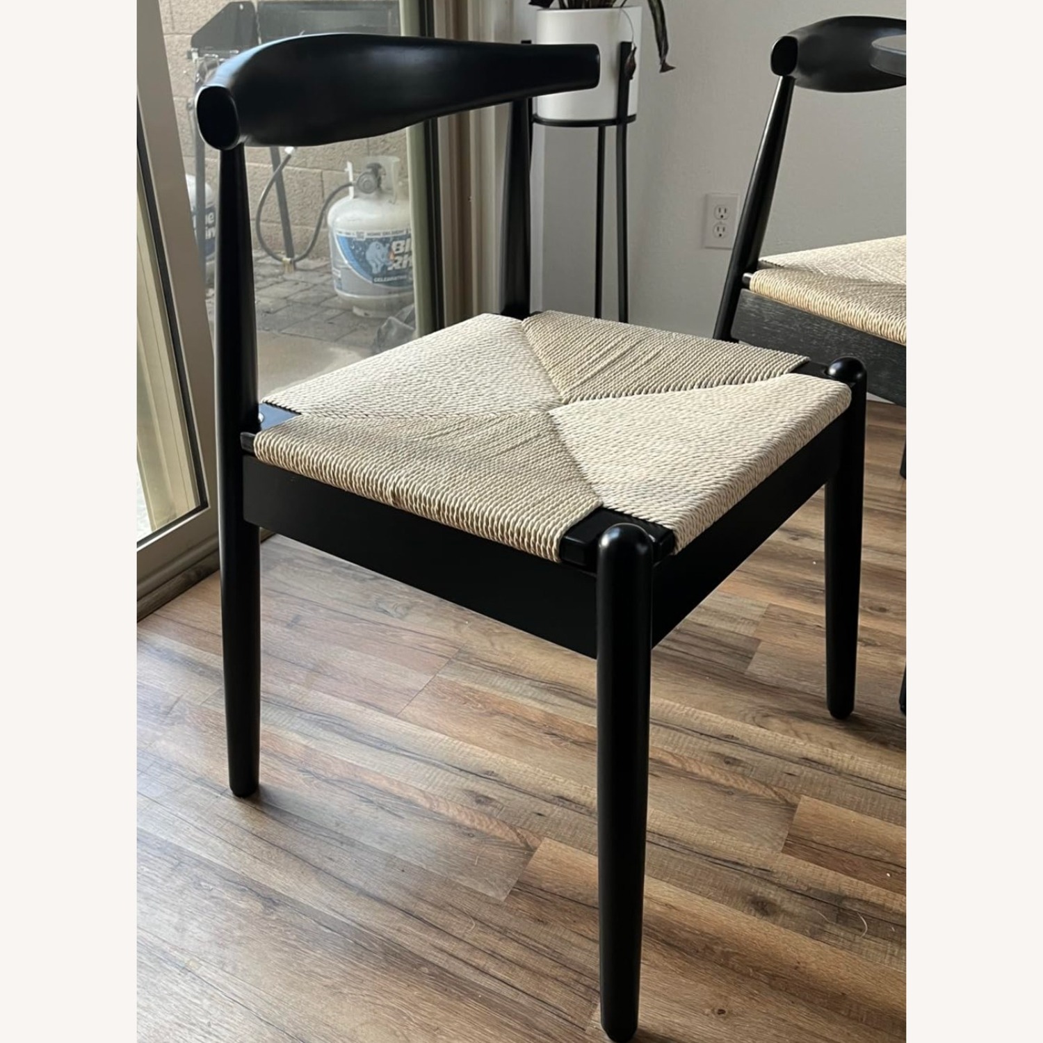 Mid Century Modern Woven and Solid Wood Chair Set - image-0