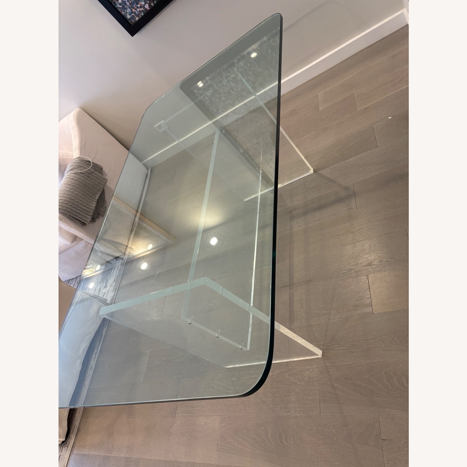 Clear Acrylic and Glass Rectangular Dining Table  - image-2