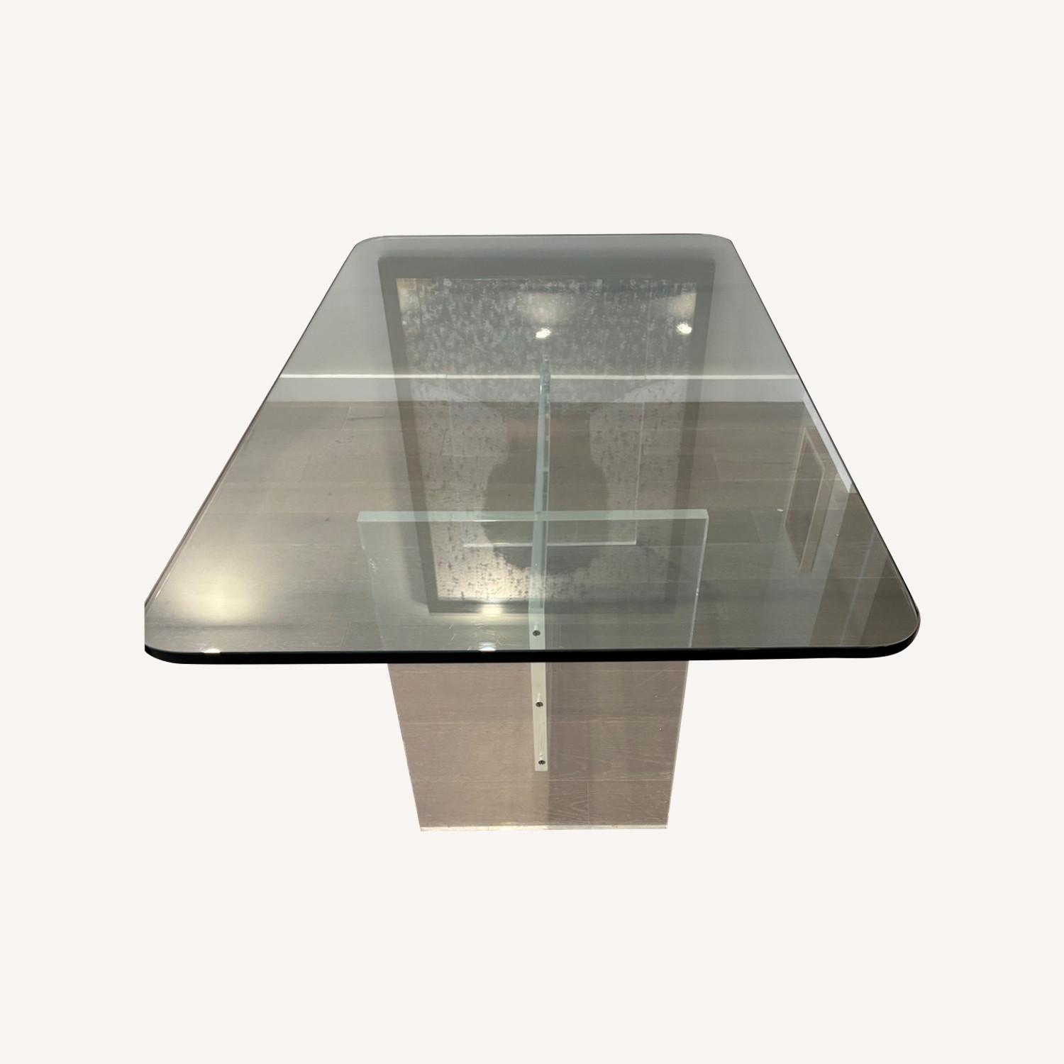 Clear Acrylic and Glass Rectangular Dining Table  - image-0
