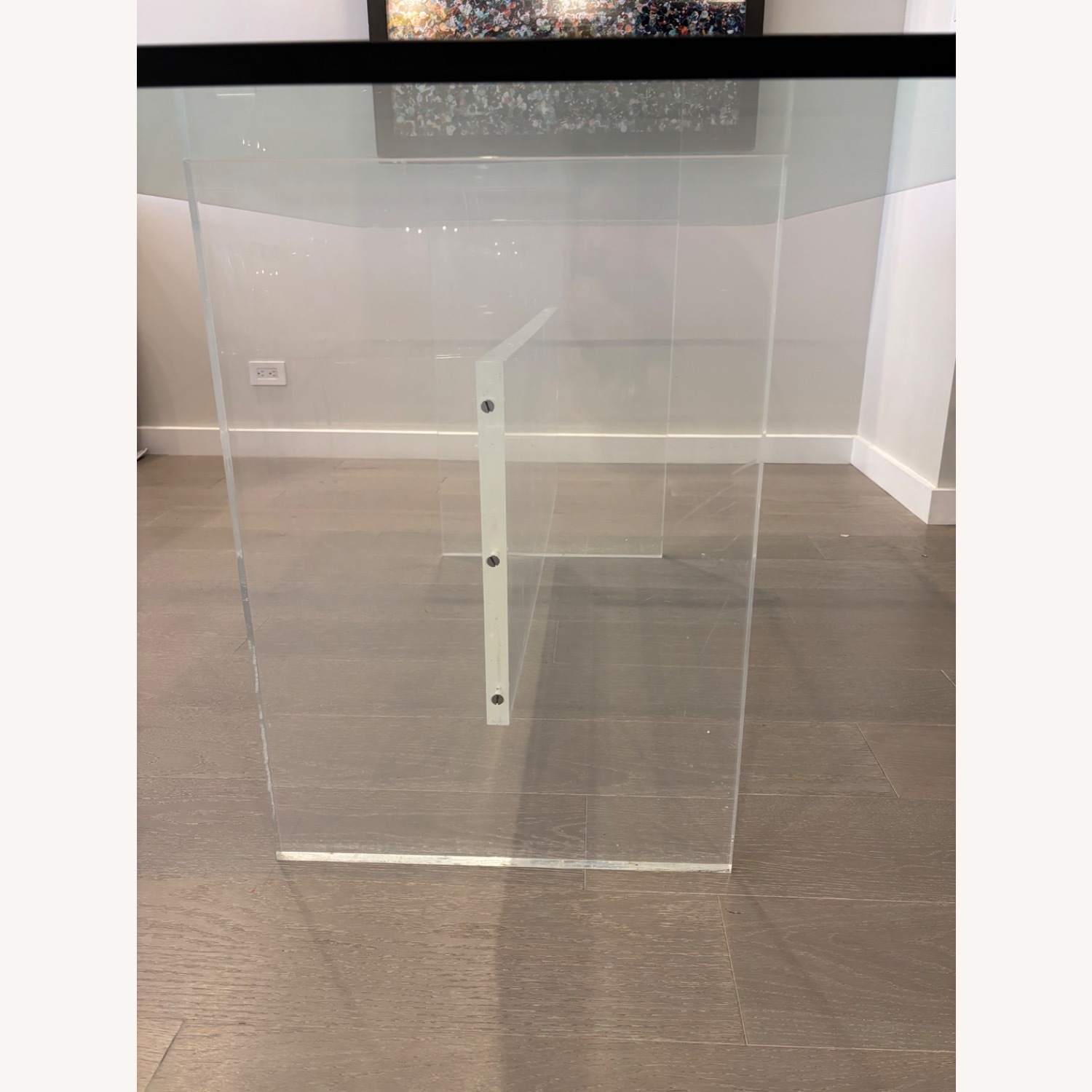 Clear Acrylic and Glass Rectangular Dining Table  - image-3