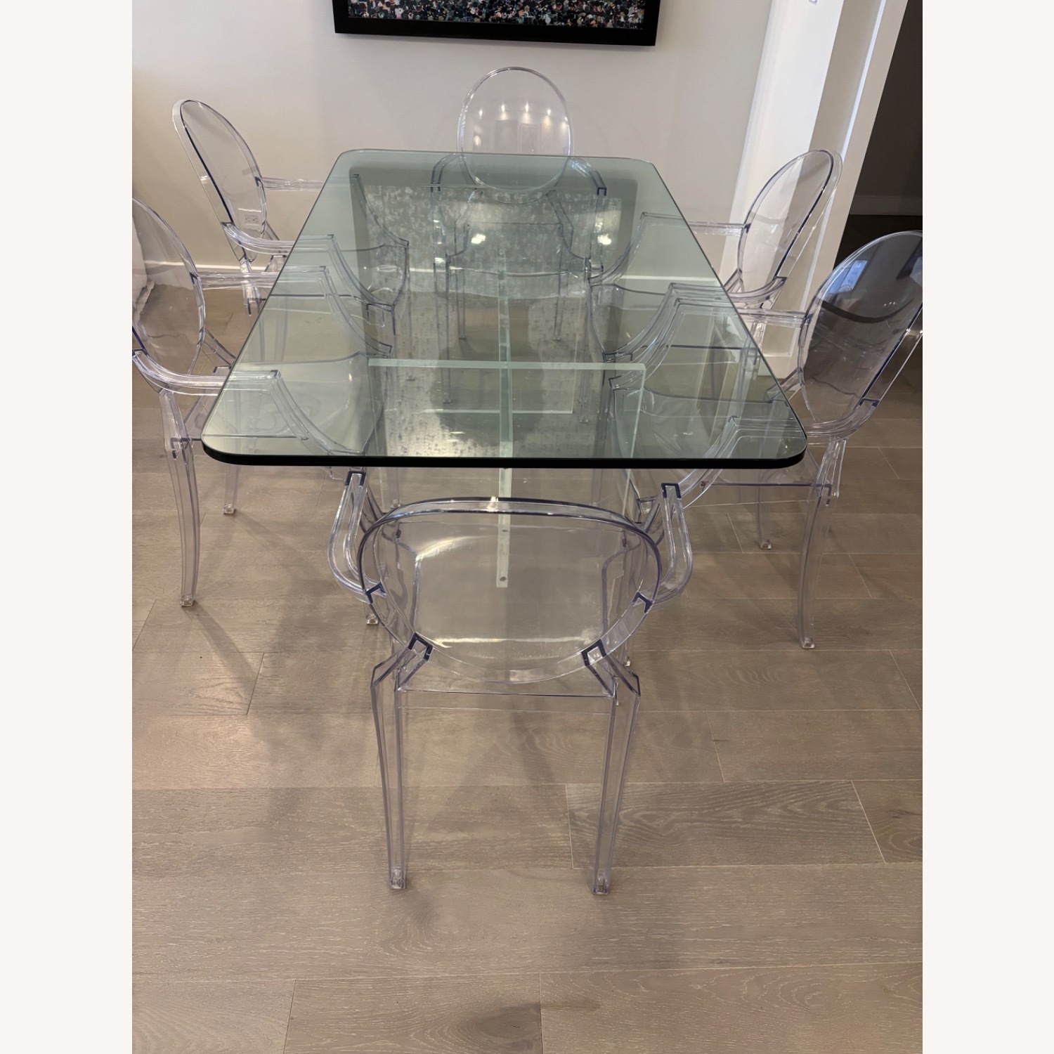 Clear Acrylic and Glass Rectangular Dining Table  - image-9