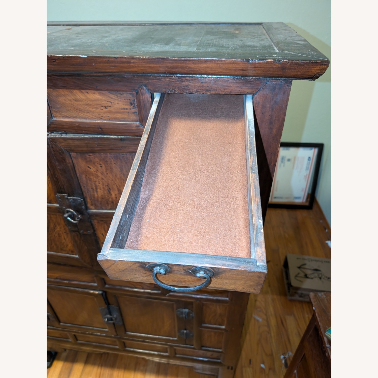 19th Century Elmwood Asian Kitchen Cabinet - image-9
