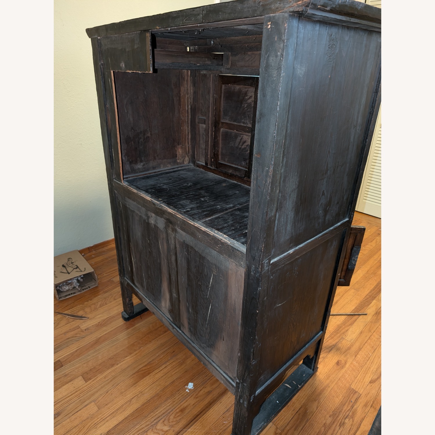 19th Century Elmwood Asian Kitchen Cabinet - image-4
