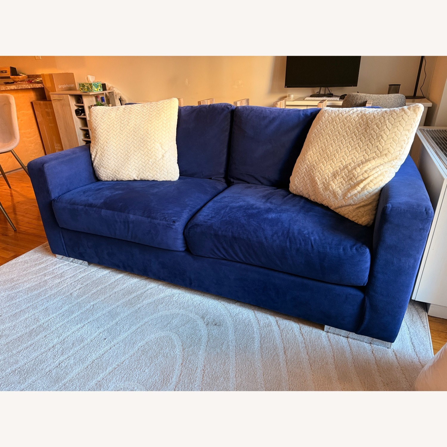 Kravet Custom Blue Jazz Loveseat - image-1