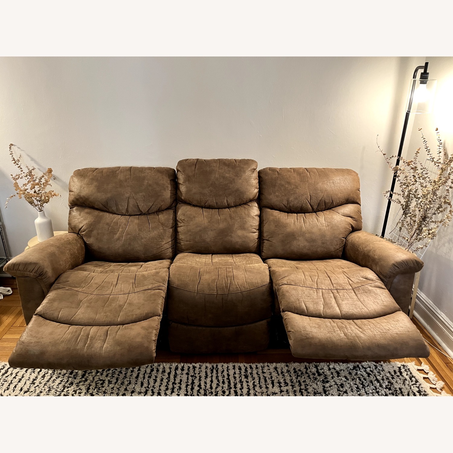Leather La-Z-Boy Recliner Sofa - AptDeco