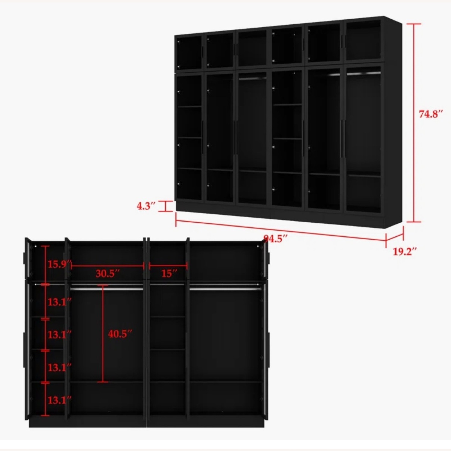 Wayfair Ivy Bronx Glass Armoire - image-2