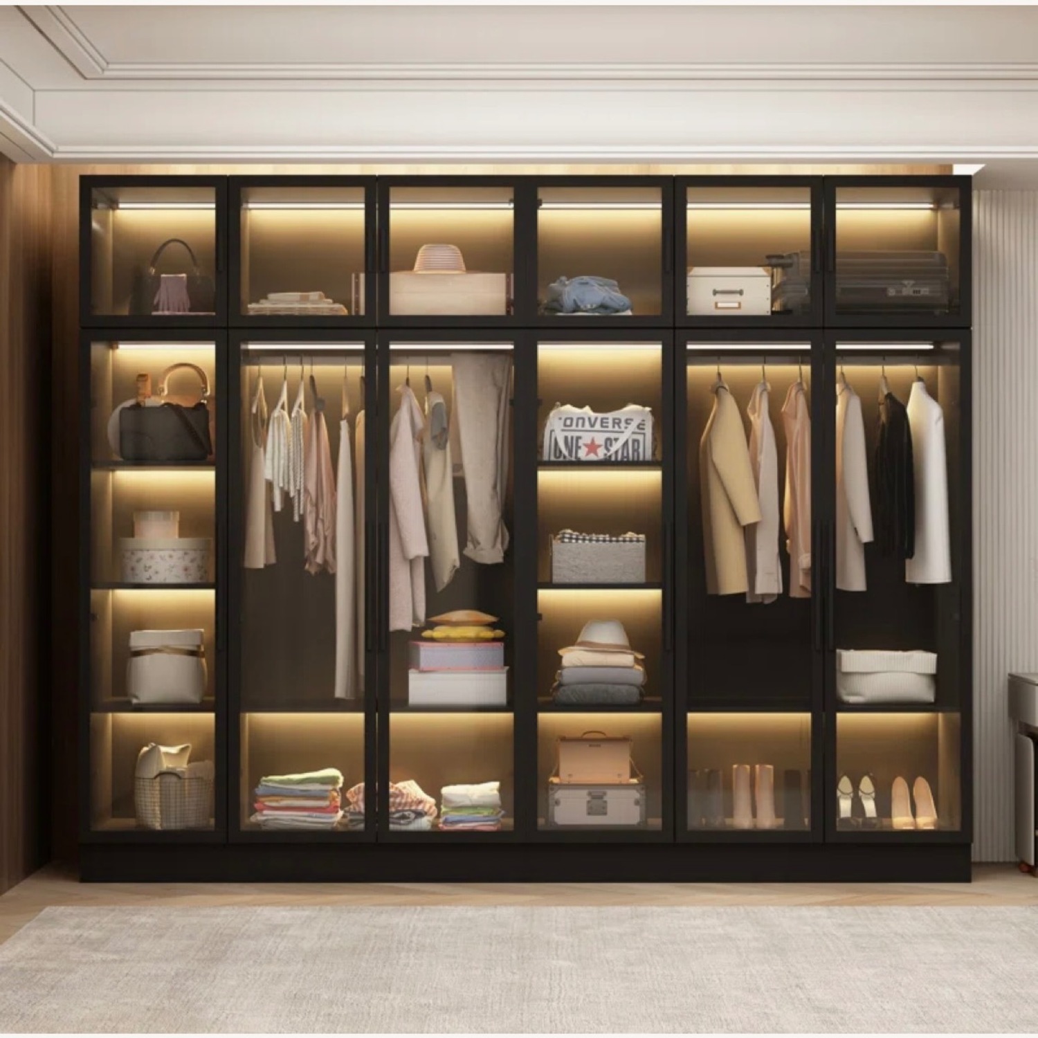 Wayfair Ivy Bronx Glass Armoire - image-1