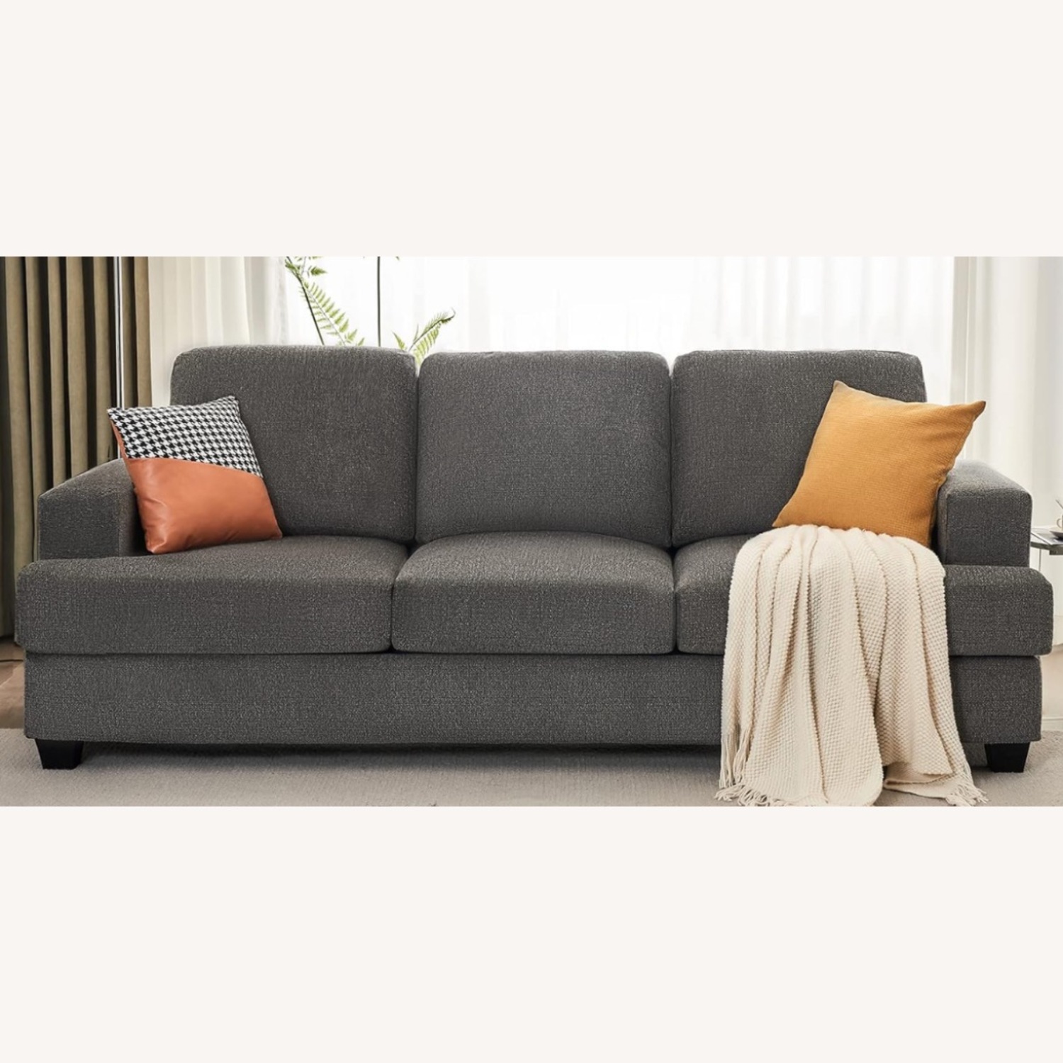 Grey 3 Seater Sofa - image-3