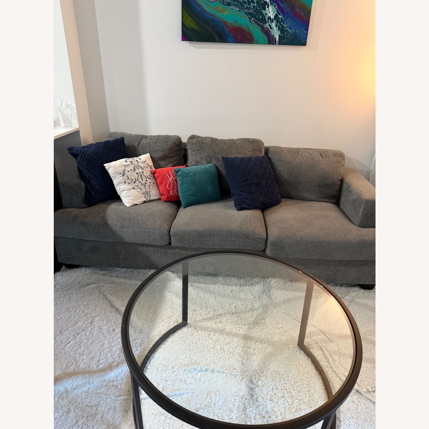 Grey 3 Seater Sofa - image-1