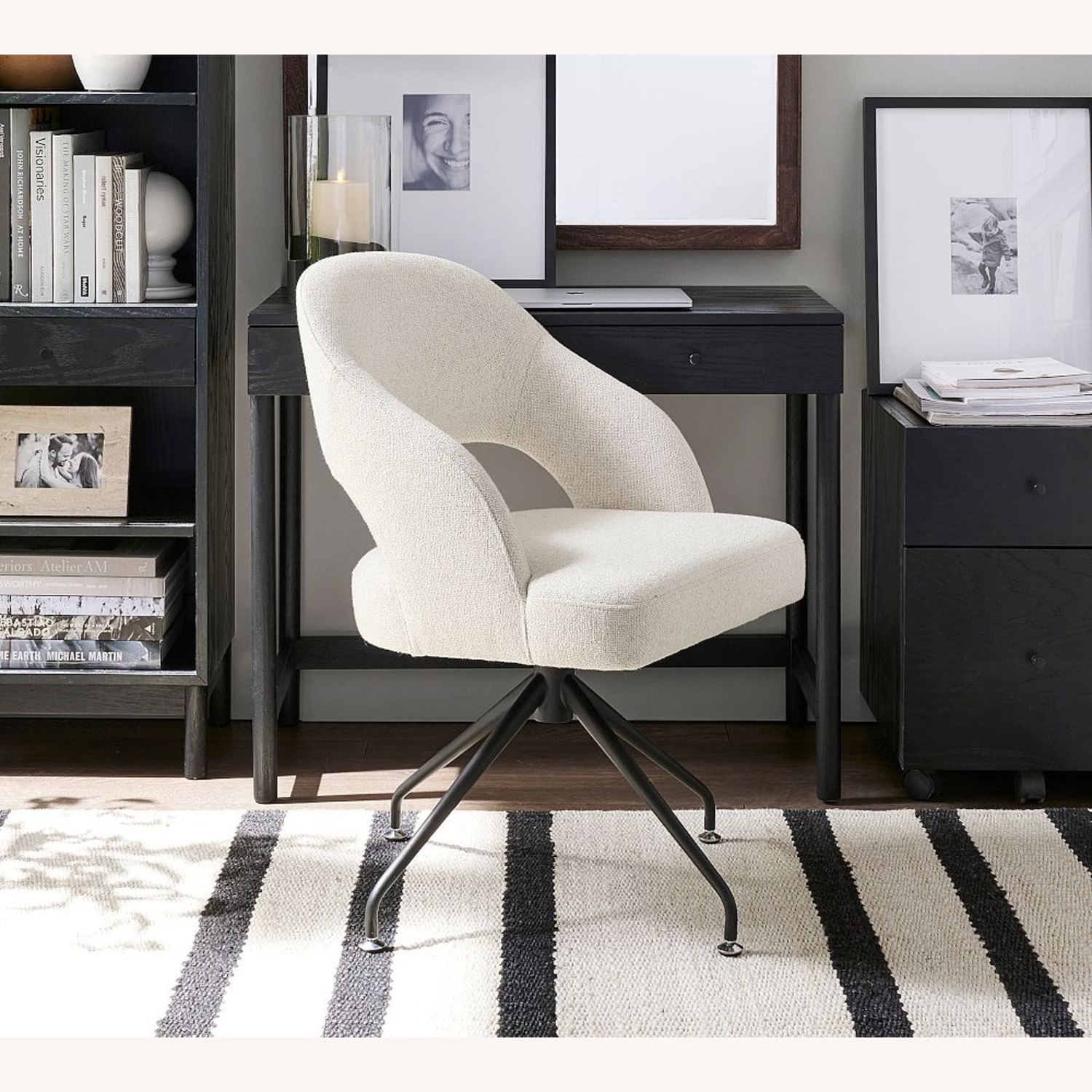 Pottery Barn Hartley Upholstered Swivel Desk Chair - image-6
