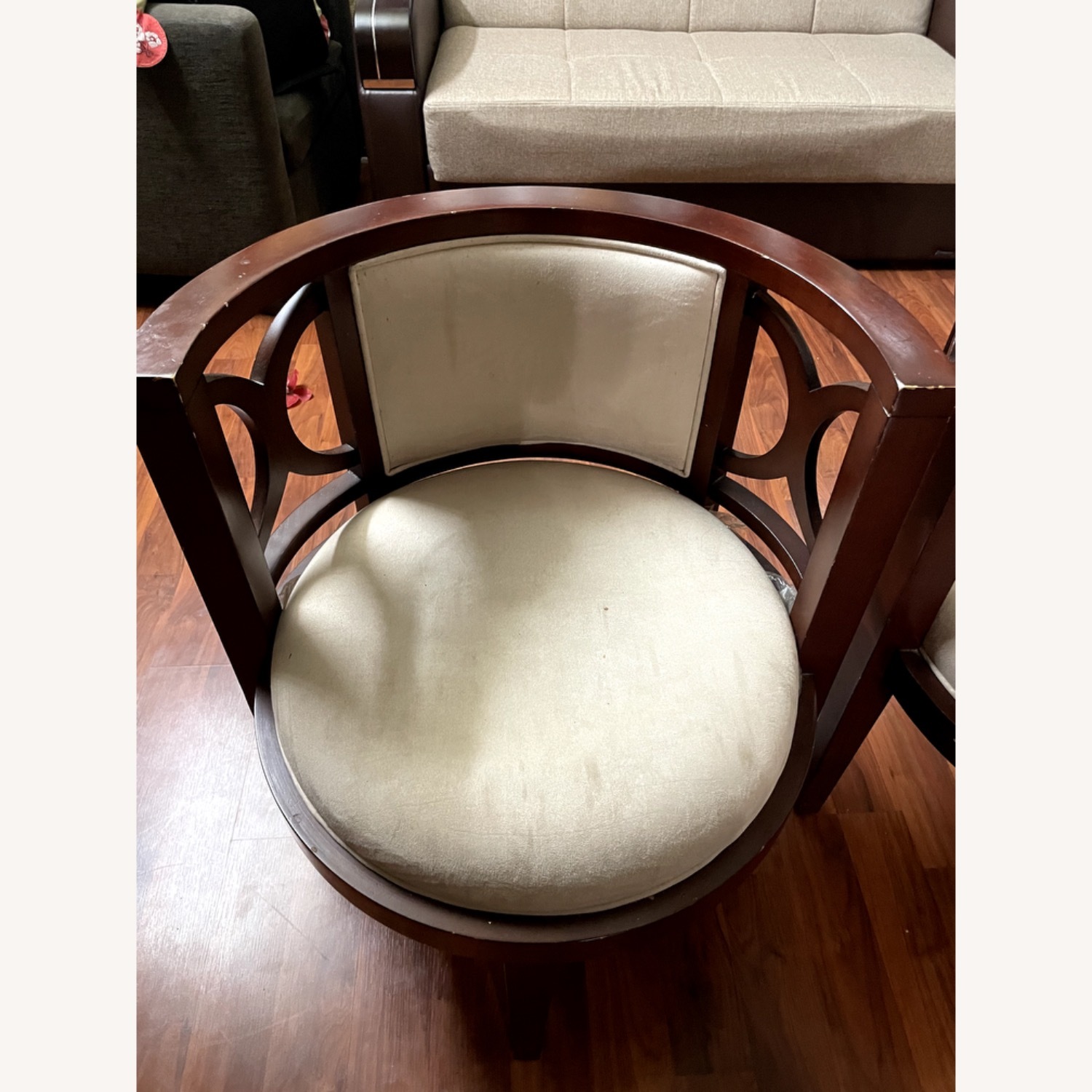 Unique Crescent Set of Two Accent Chairs - image-1