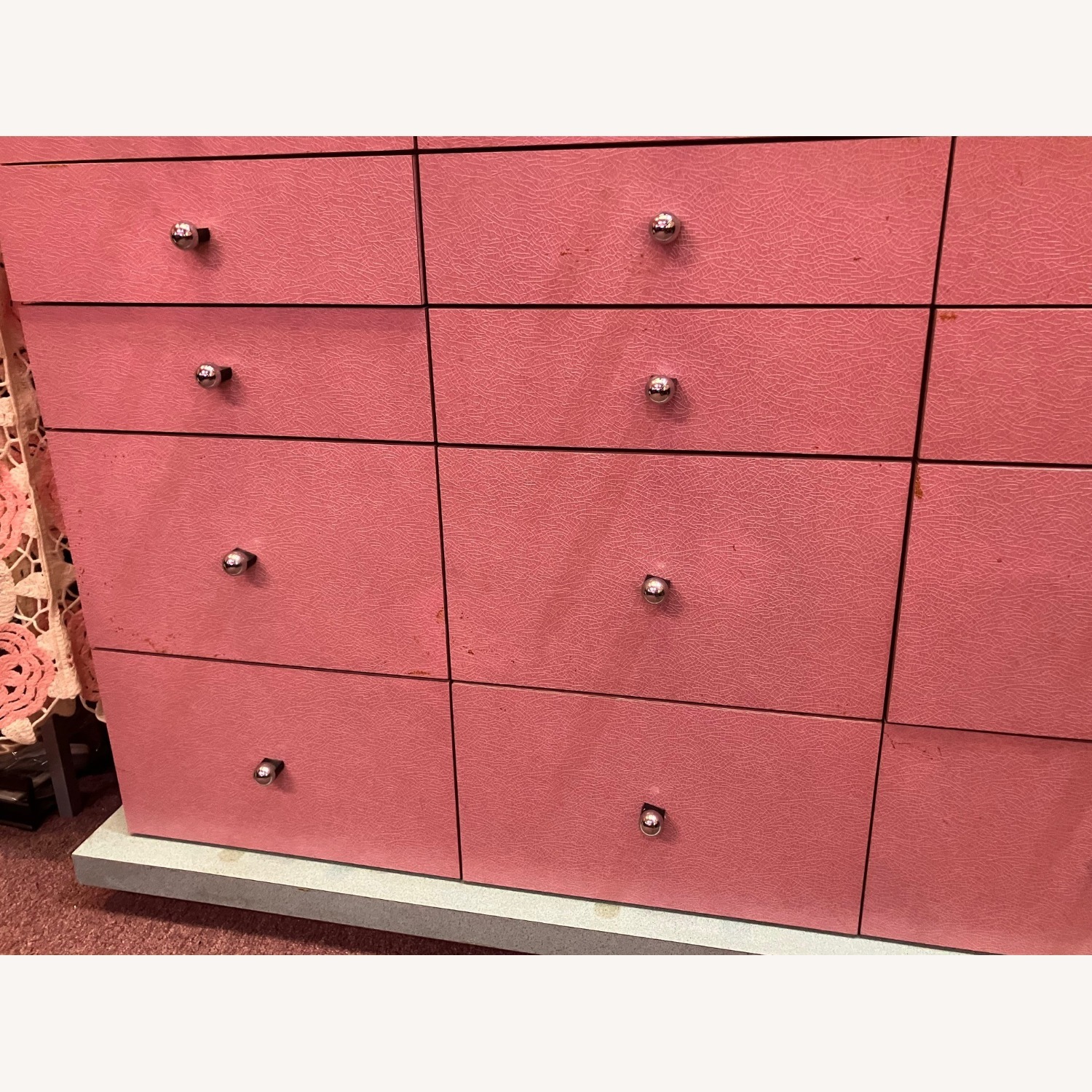 Vintage Diva's 80's Pink Cabinet Drawer Unit - image-4