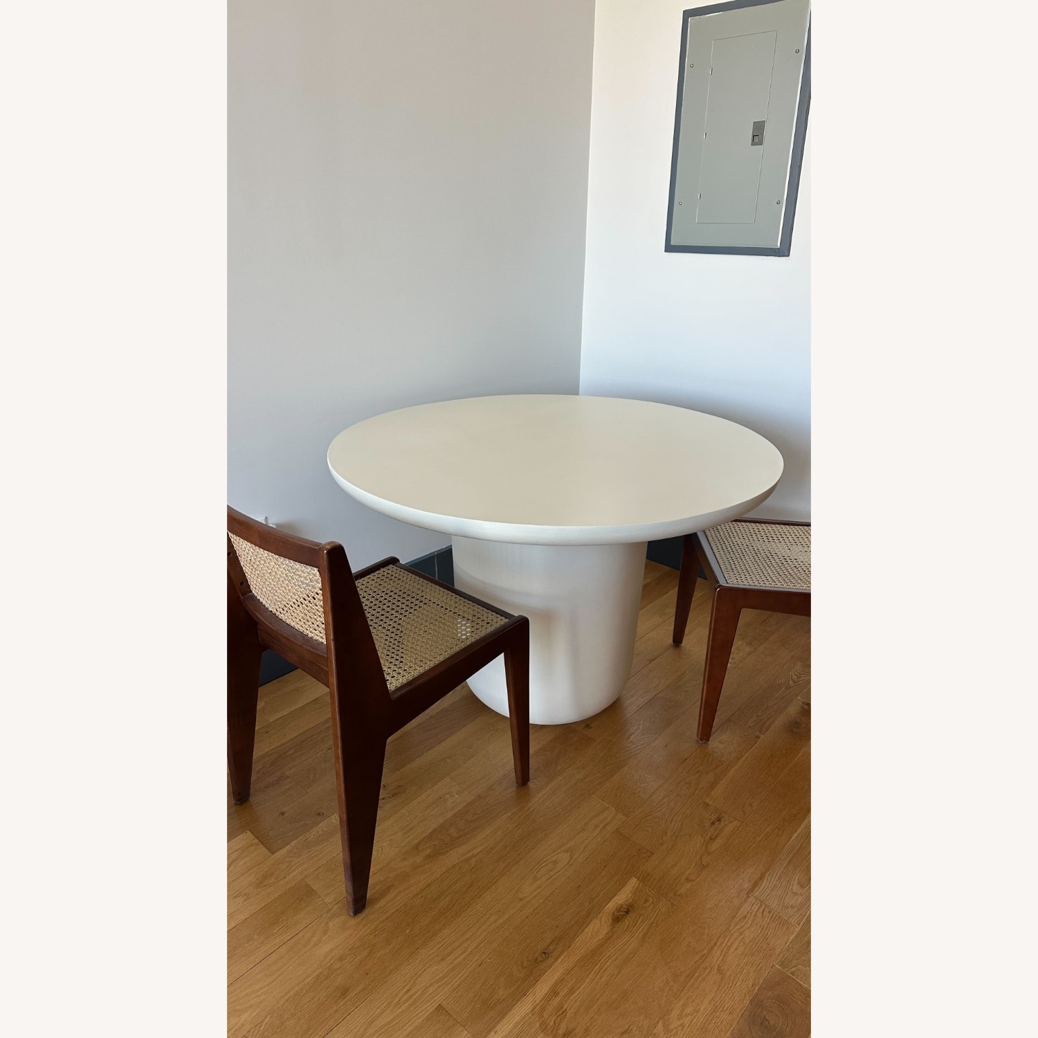 CB2 Lola 45" Round Ivory Concrete Dining Table - image-3