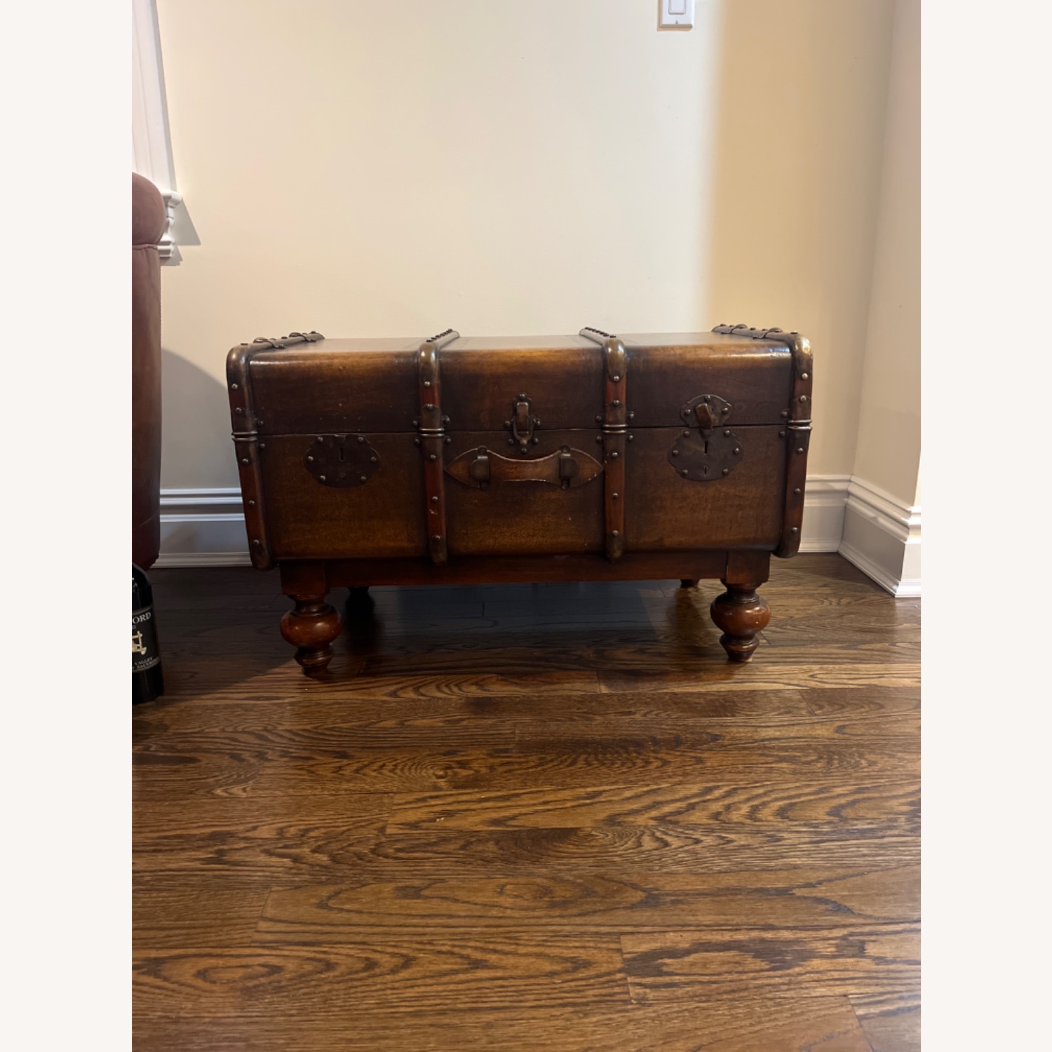 ABC Carpet and Home Vintage Aged Trunk with Tons of Interior Storage - image-1