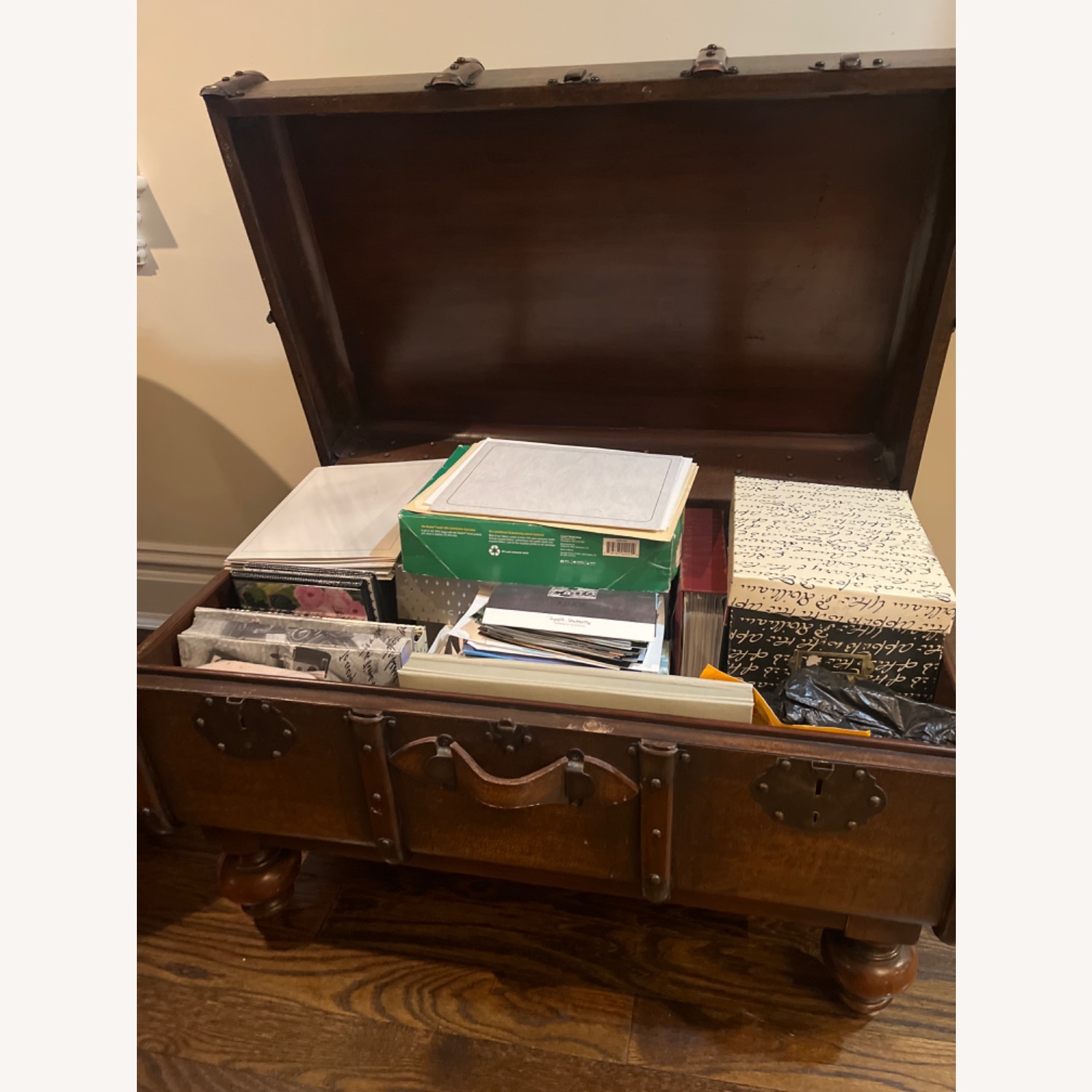 ABC Carpet and Home Vintage Aged Trunk with Tons of Interior Storage - image-4