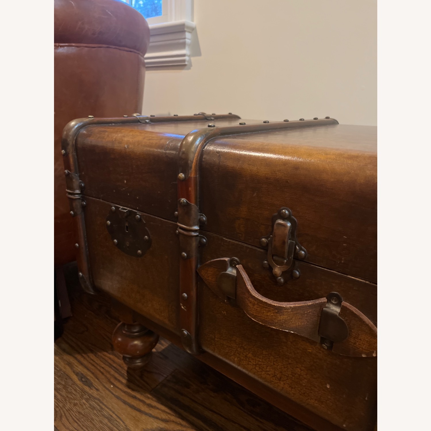 ABC Carpet and Home Vintage Aged Trunk with Tons of Interior Storage - image-3