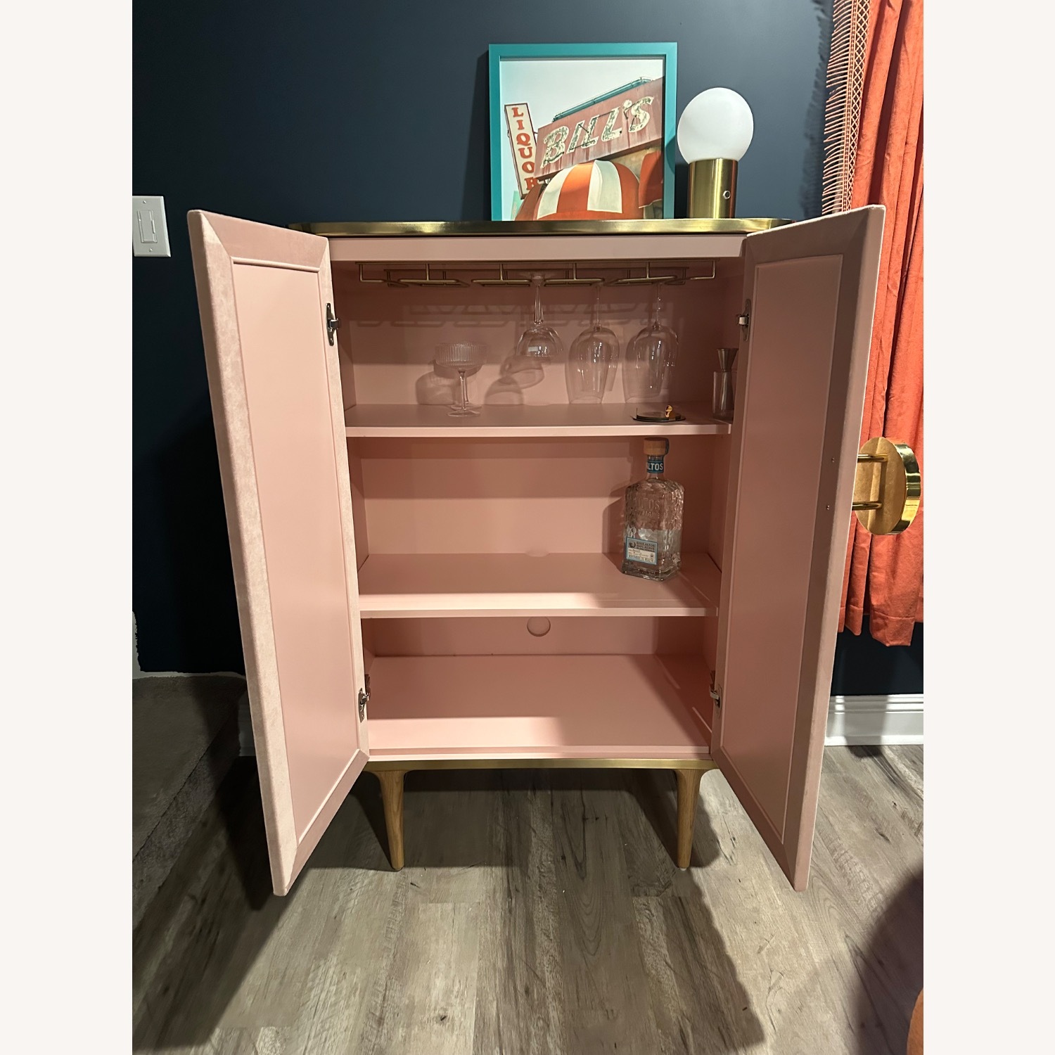 Anthropologie Pink Juneau Bar Cabinet - image-3