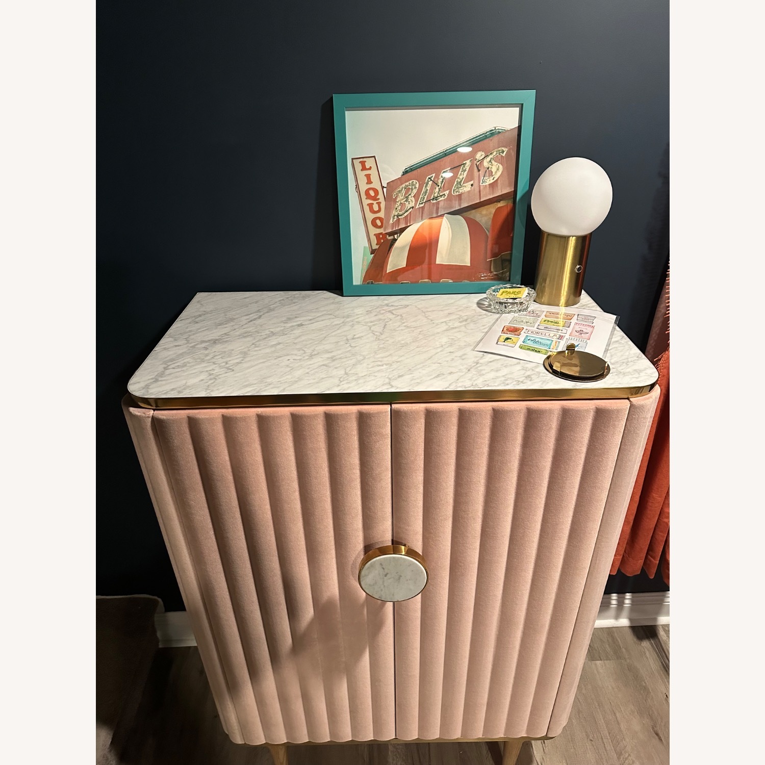Anthropologie Pink Juneau Bar Cabinet - image-4