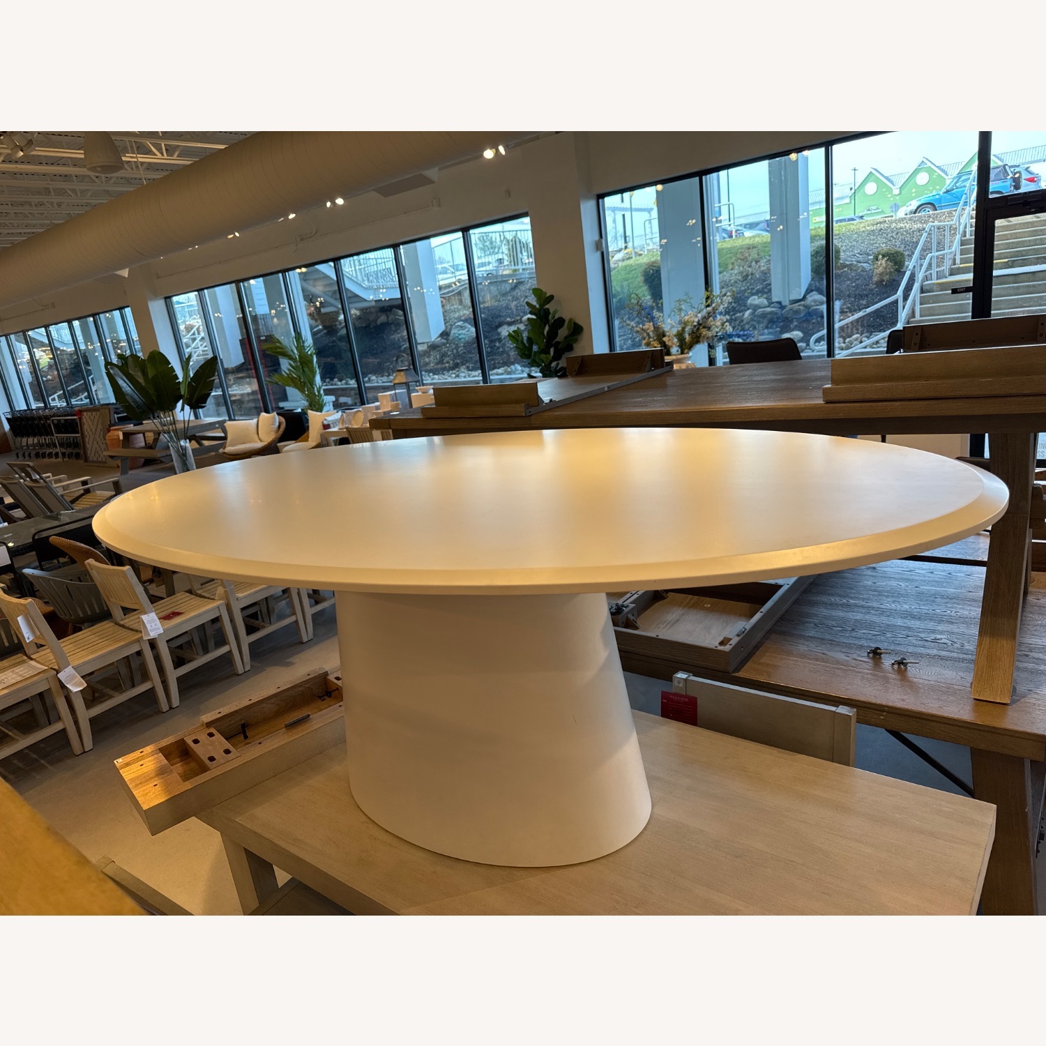 Pottery Barn Cleary Oval Pedestal Dining Table - image-7