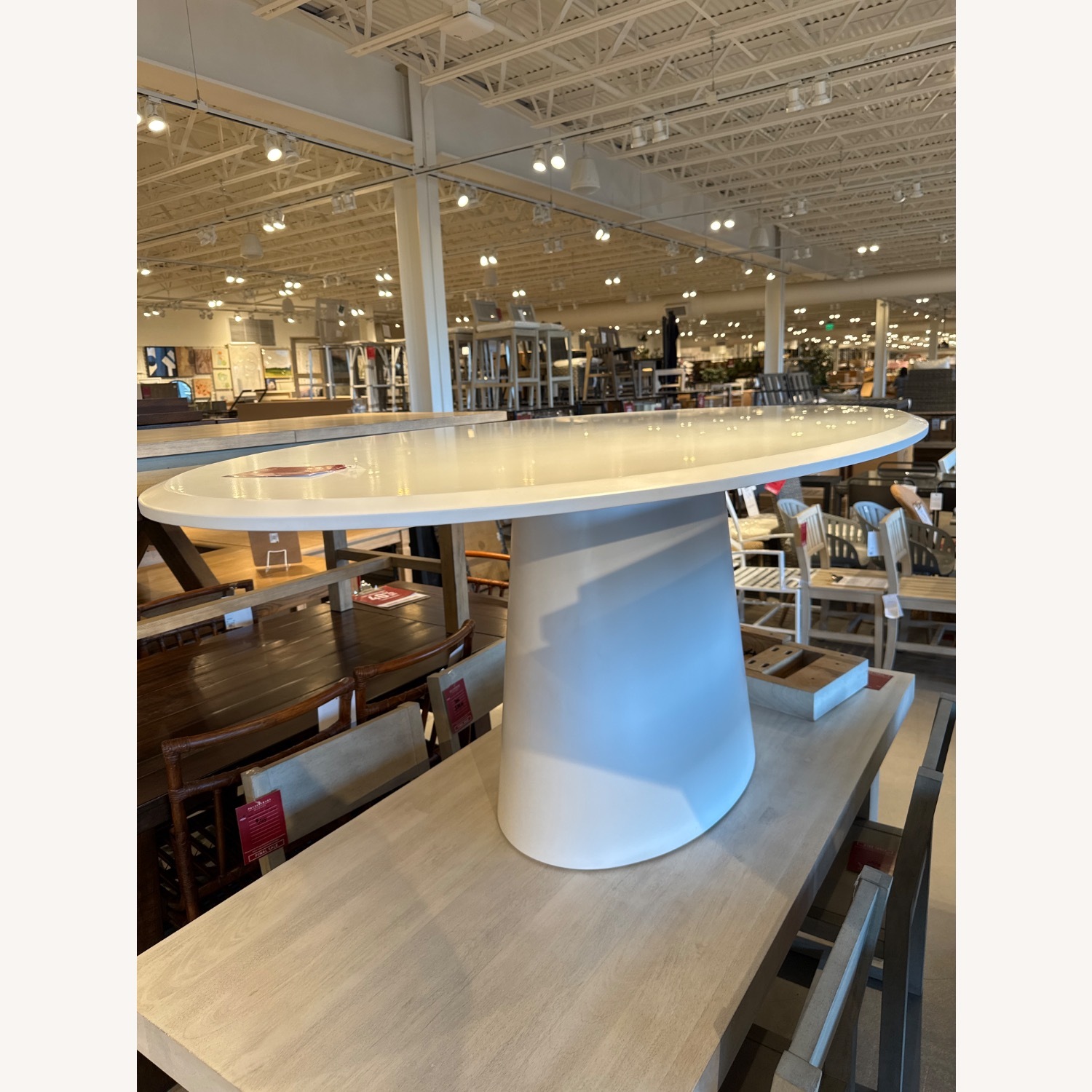 Pottery Barn Cleary Oval Pedestal Dining Table - image-4